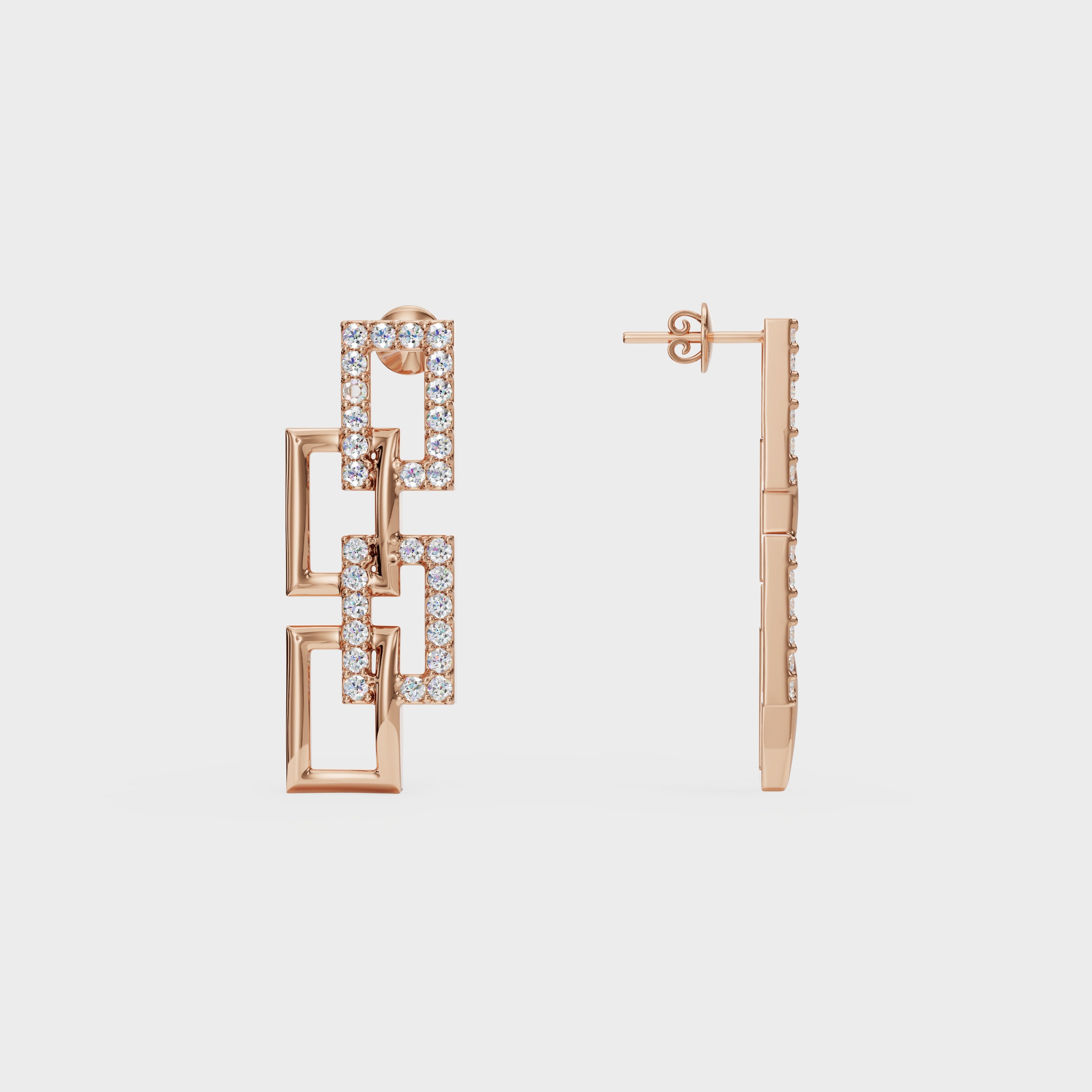 Link Diamond Drop Earrings