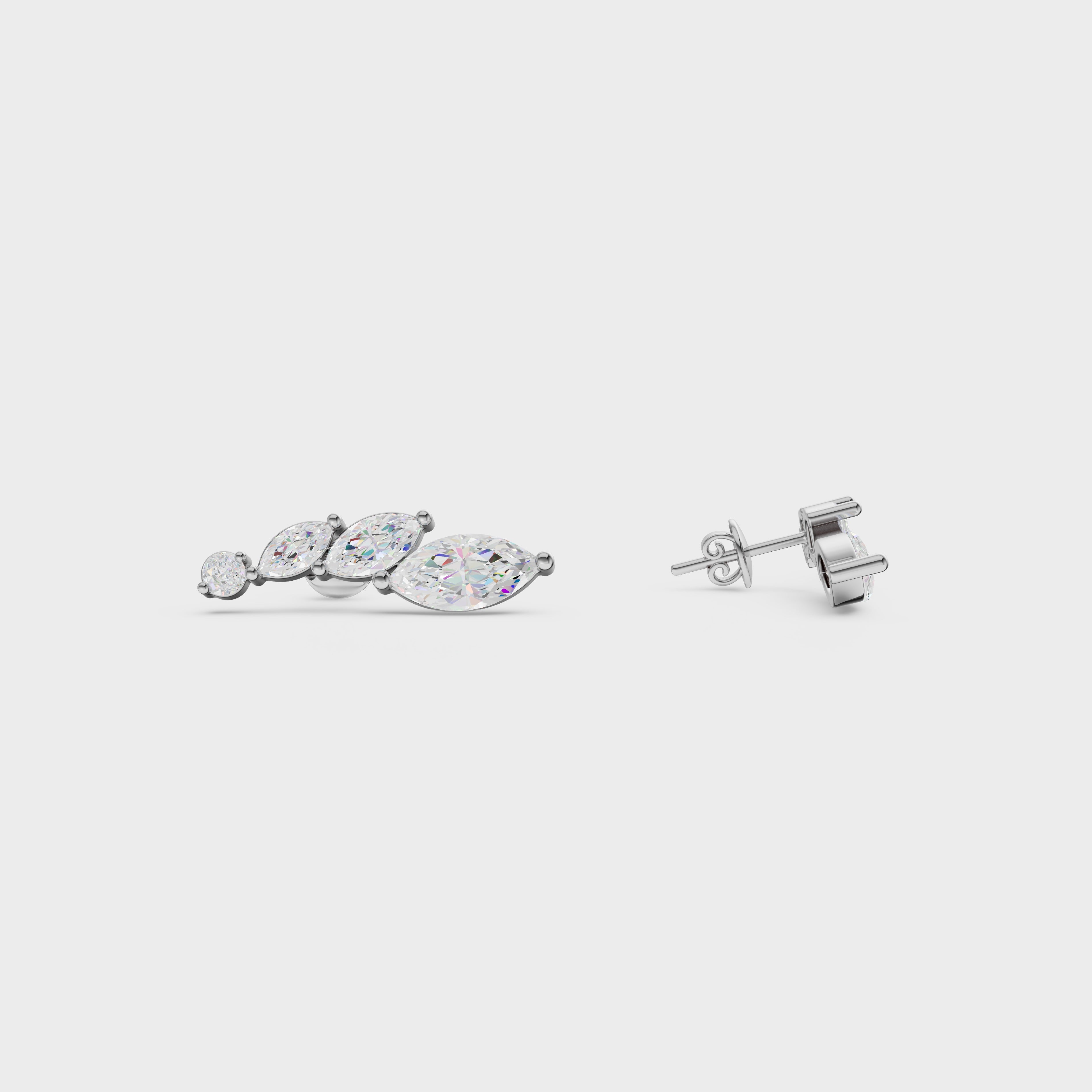 Pear Blossom Diamond Climber Earring