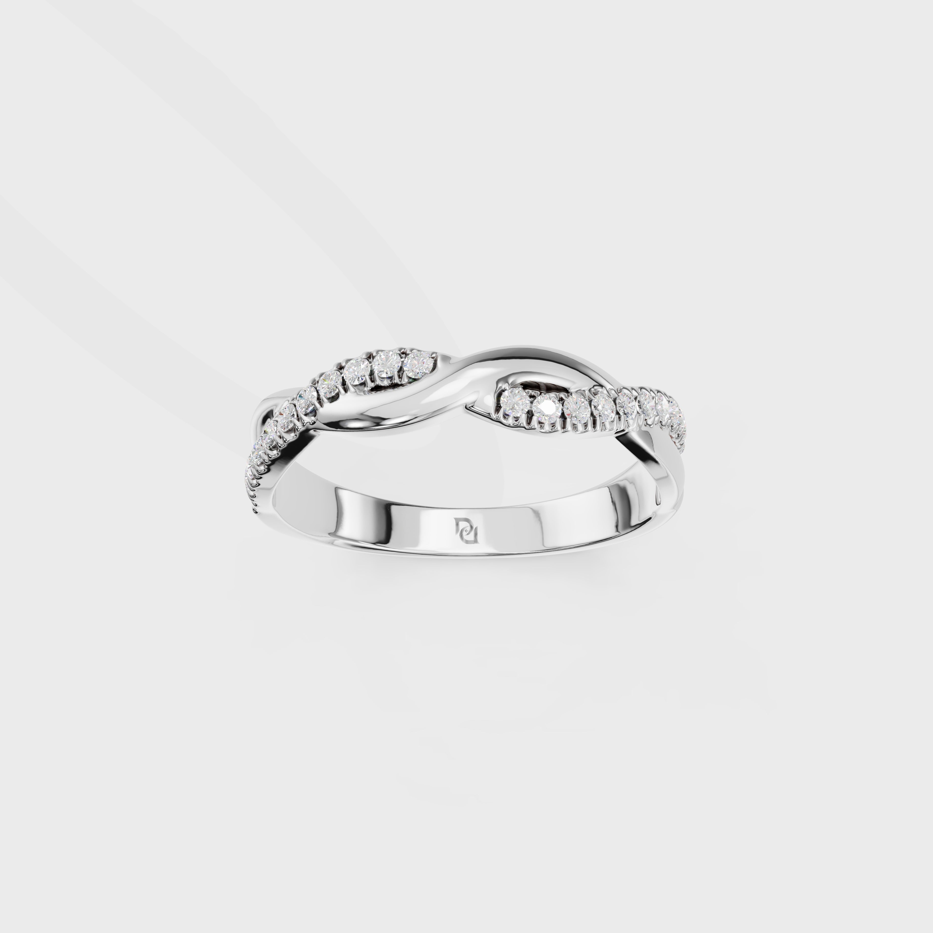 Glimmering Diamond Twist Ring