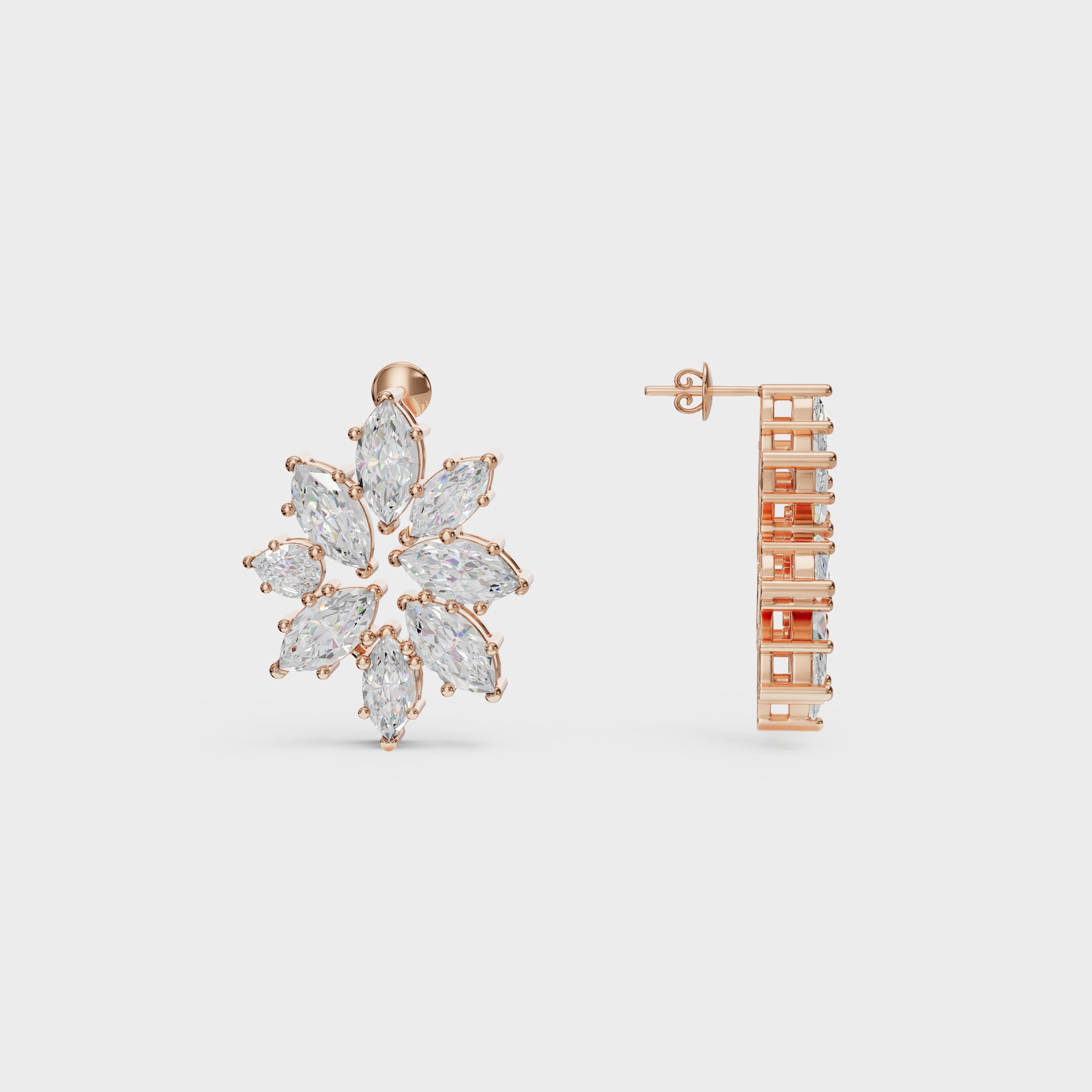 Marquise Bloom Diamond Stud
