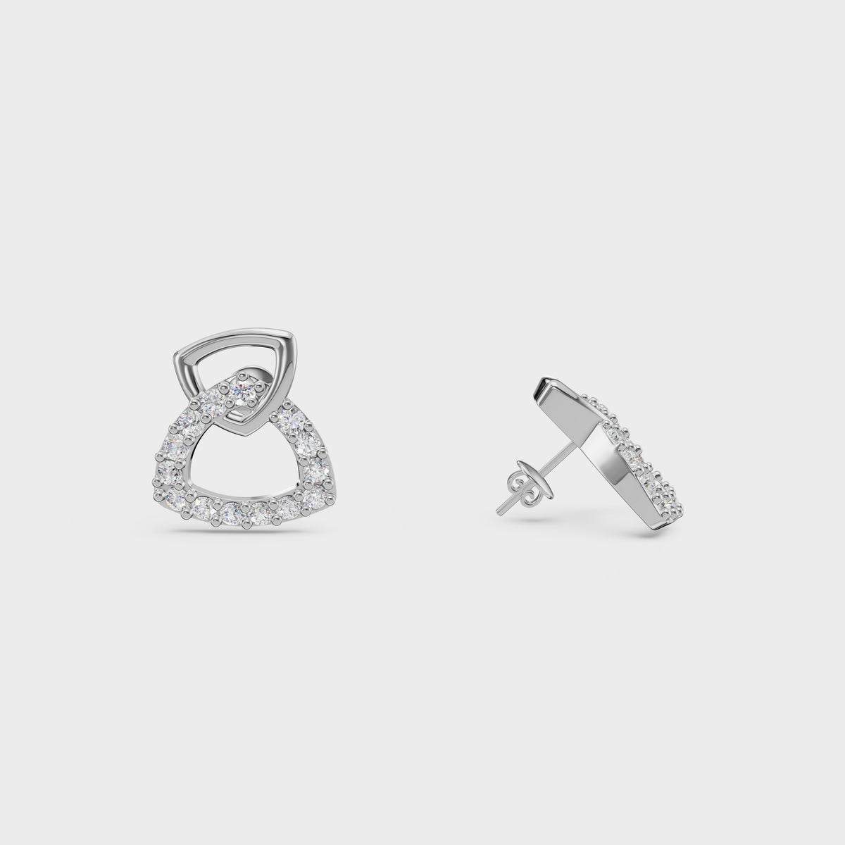 Dual Halo Diamond stud Earrings