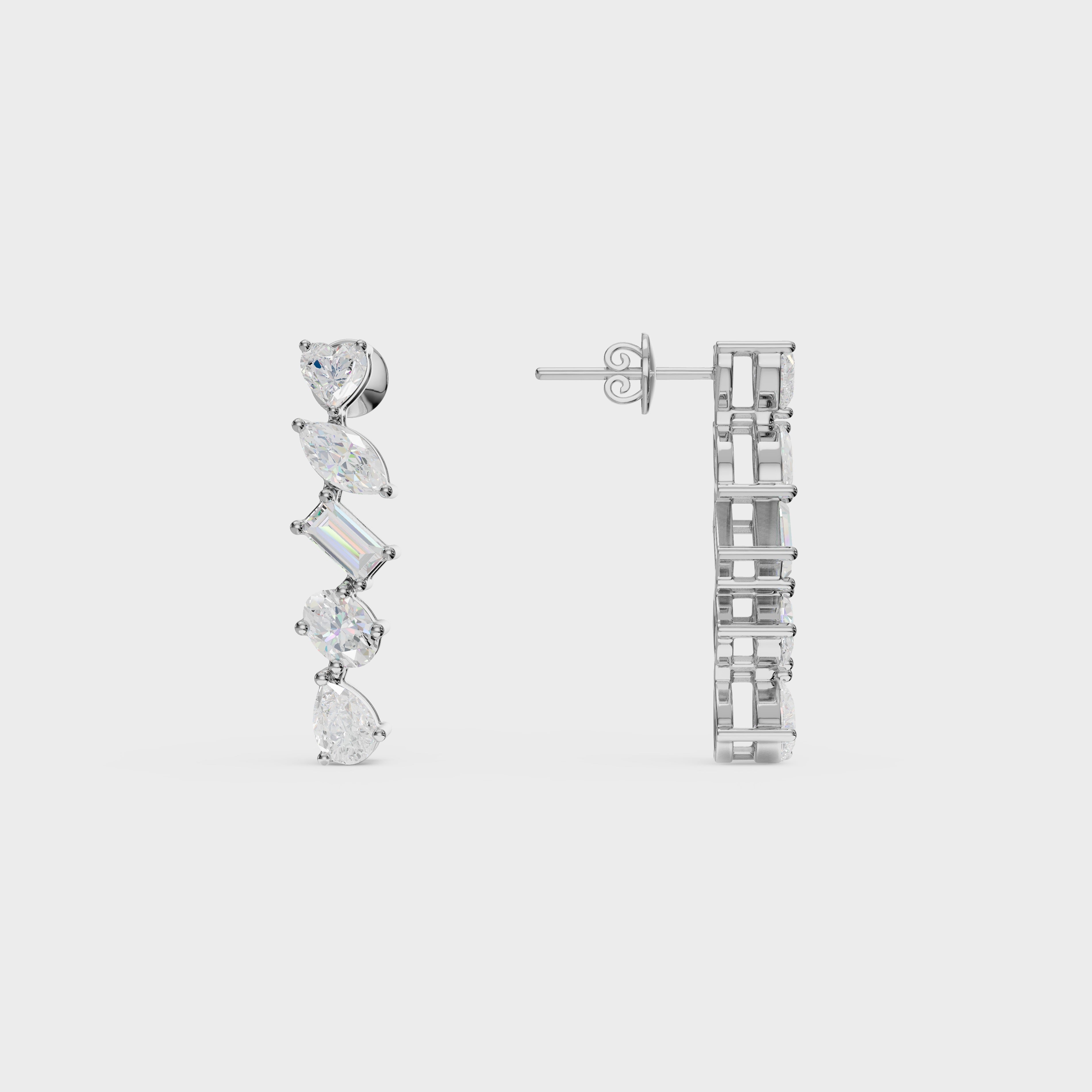 Multi-Cut Drop Earrings