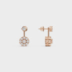 Round Cut Petal Cluster Stud Earrings