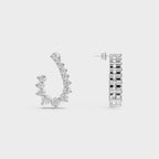 Diamond Arc Stud Earrings