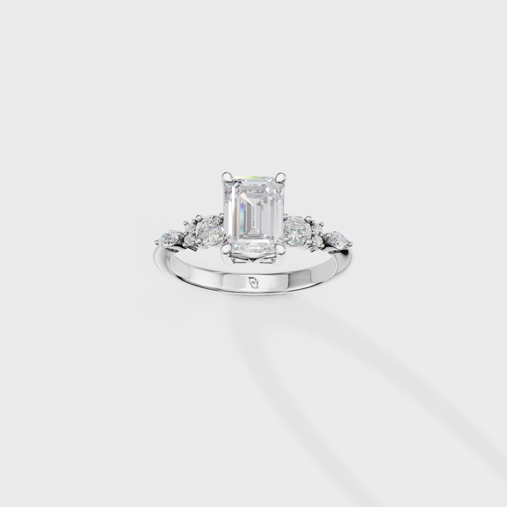 Bespoke Emerald Cut Multi-Stone Diamond Ring