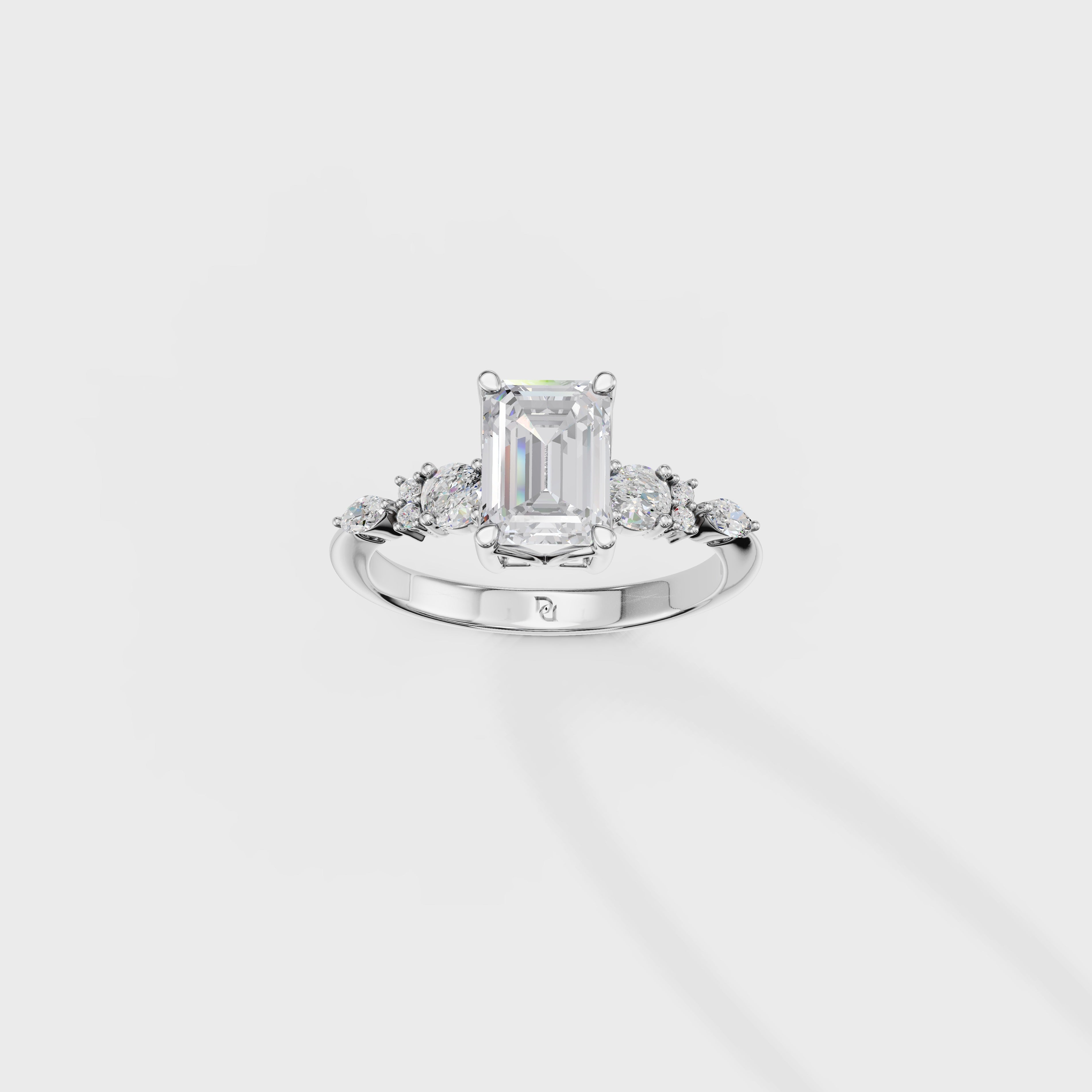 Bespoke Emerald Cut Multi-Stone Diamond Ring