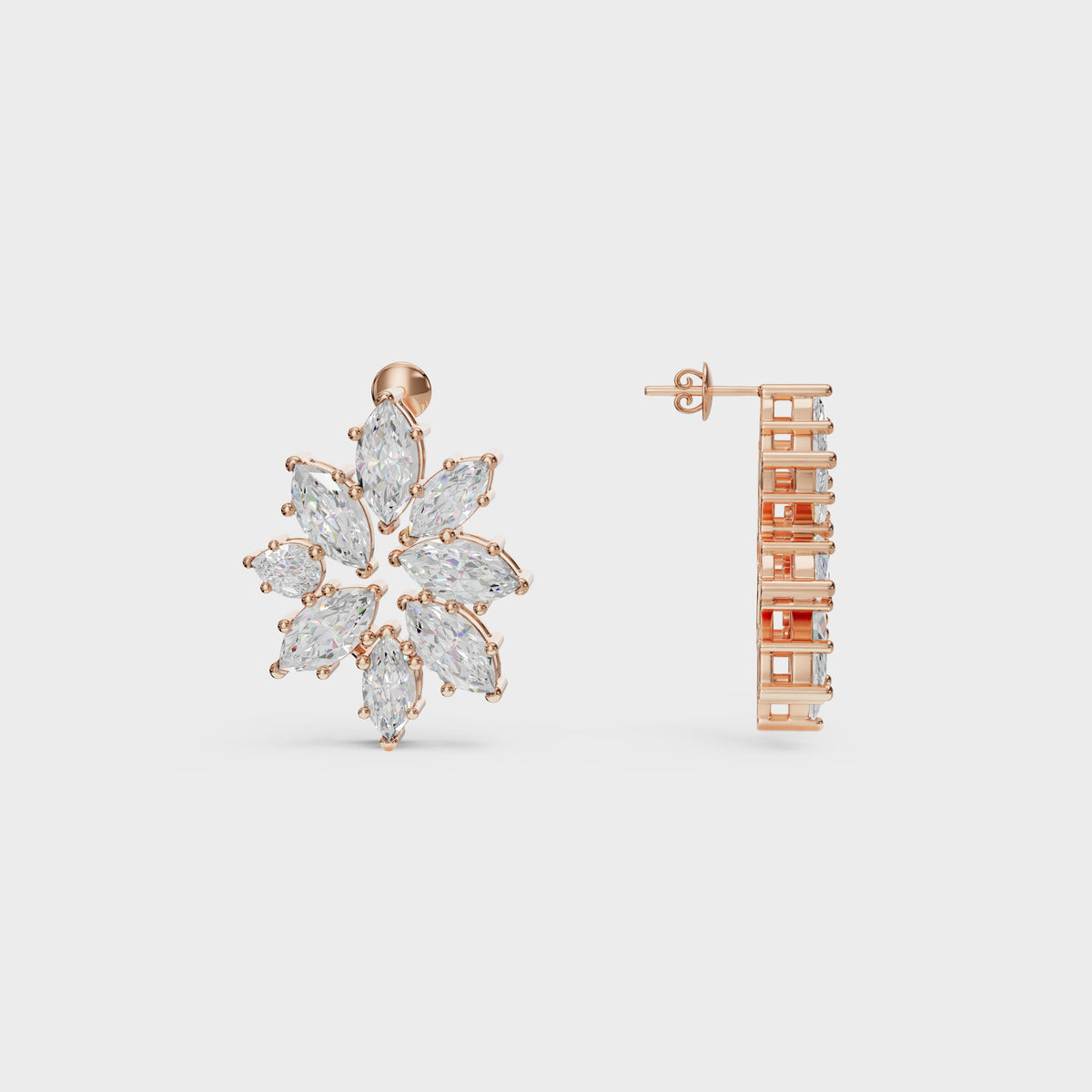 Marquise Bloom Diamond Stud