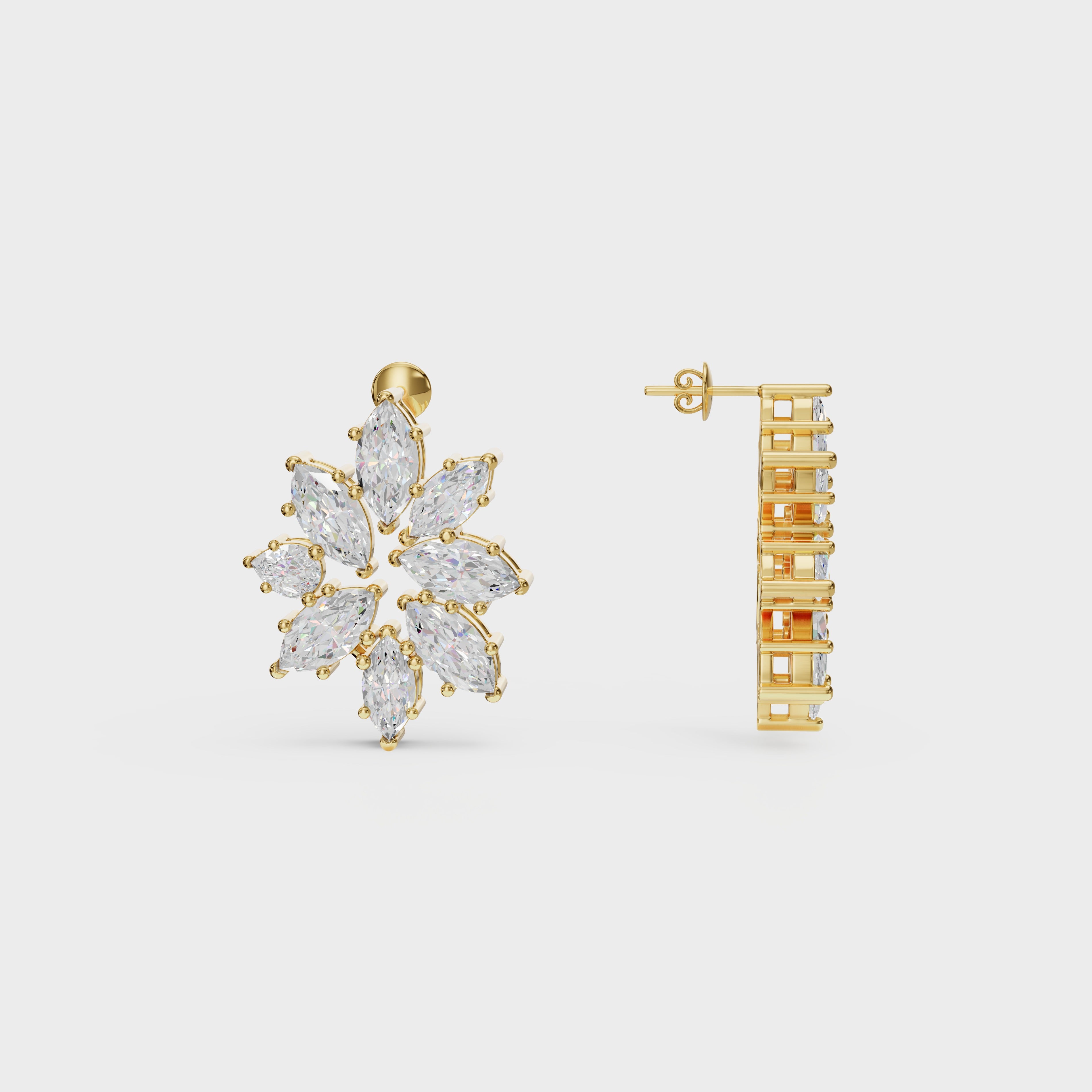 Marquise Bloom Diamond Stud