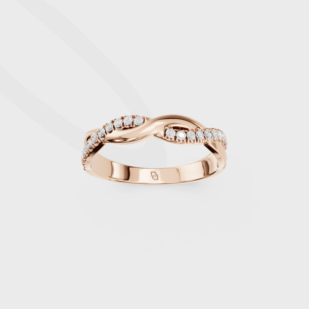 Glimmering Diamond Twist Ring