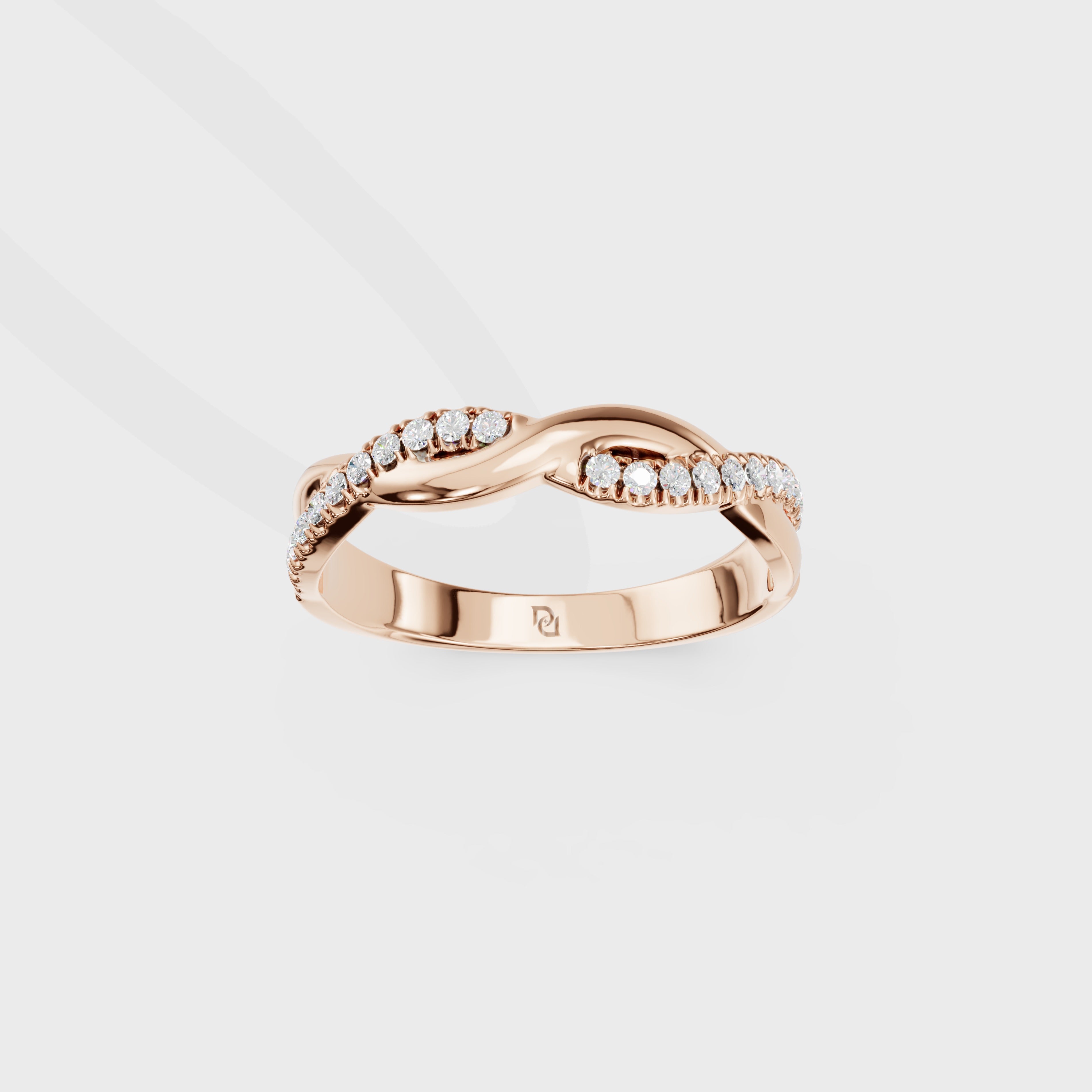 Glimmering Diamond Twist Ring