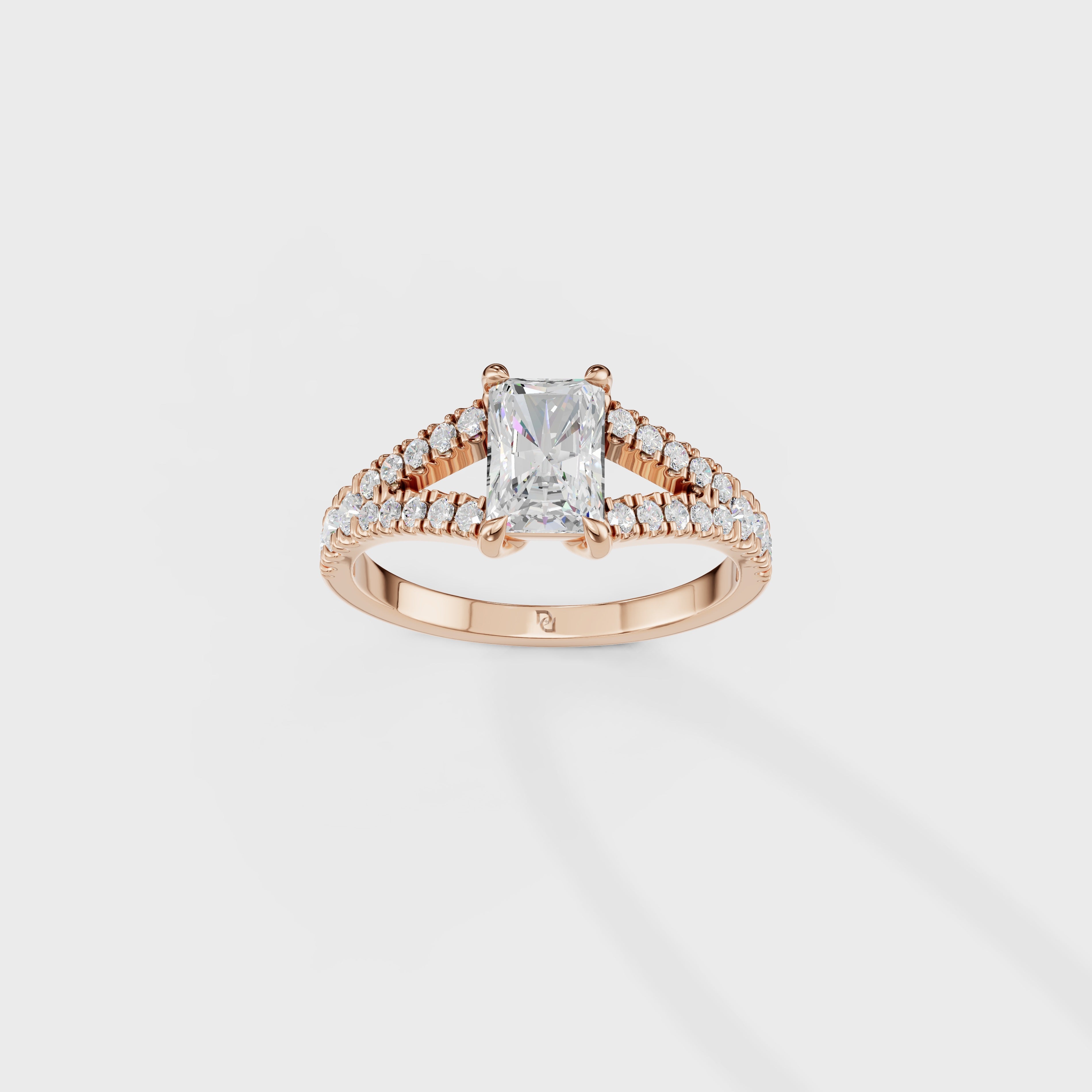 Radiant Cut Double Band Engagement Ring