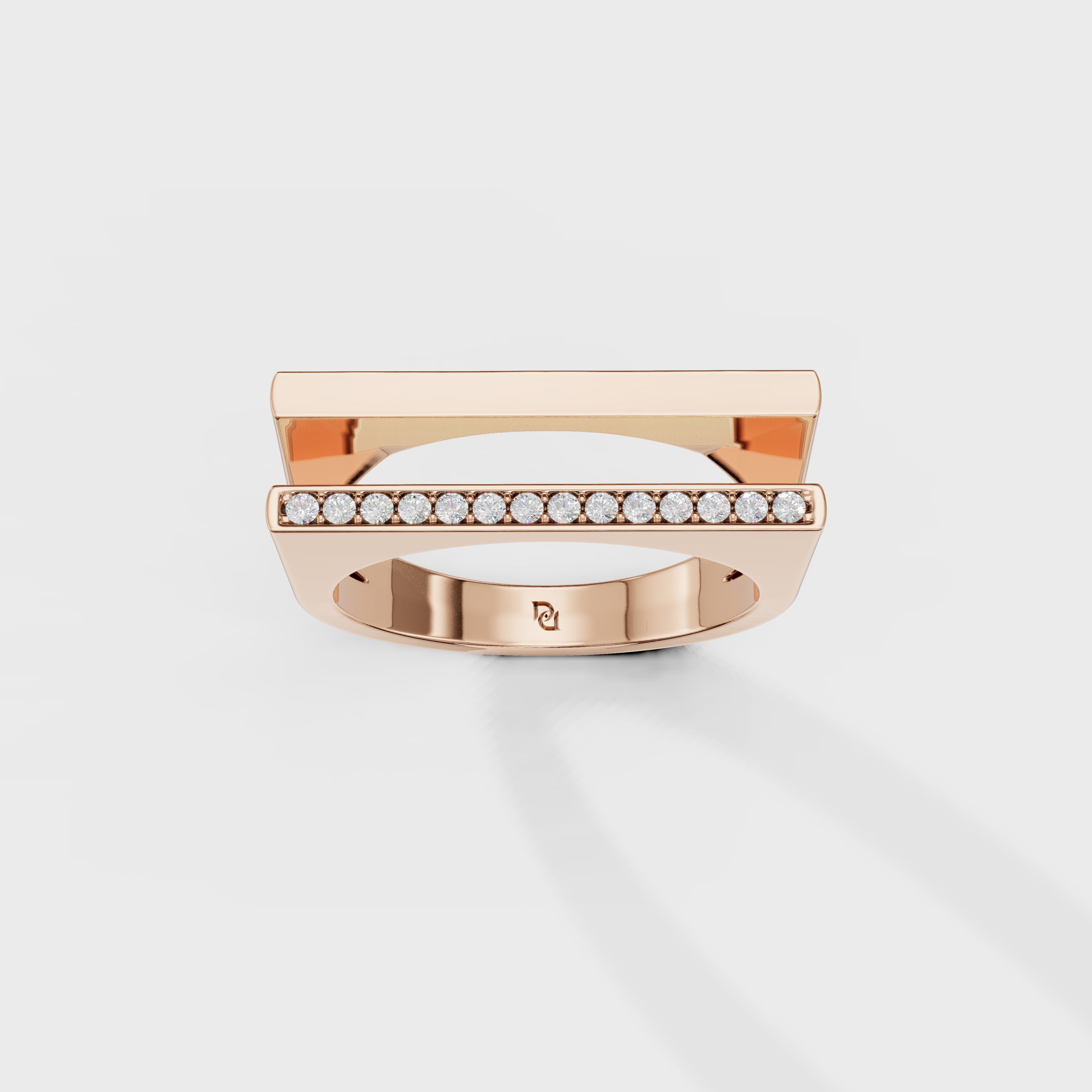 Modern Split Shank Diamond Channel Ring