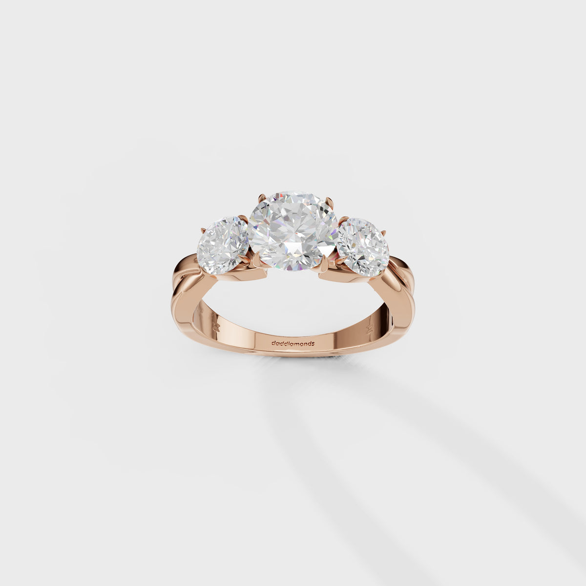 Classic Round Diamond Trilogy Engagement Ring