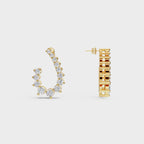 Diamond Arc Stud Earrings