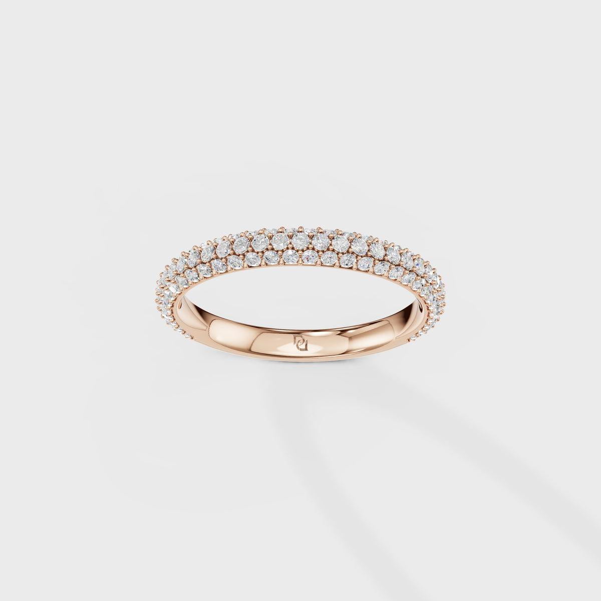Multi-Row Pave Diamond Wedding Band