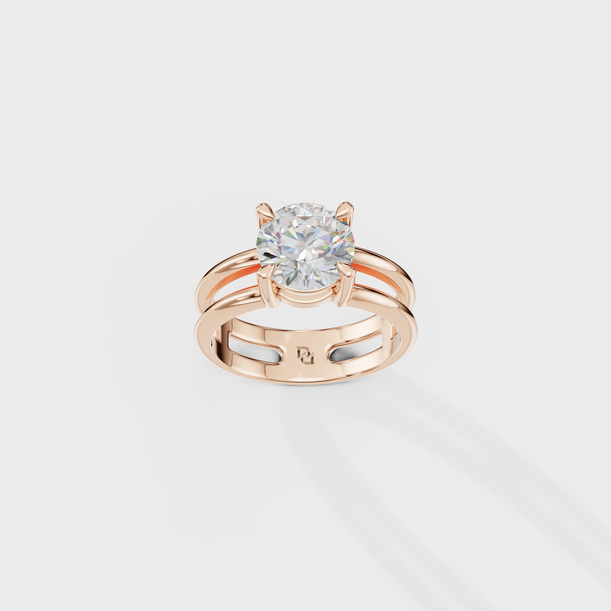 1.80ct Double Row Round Cut Diamond Solitaire Ring