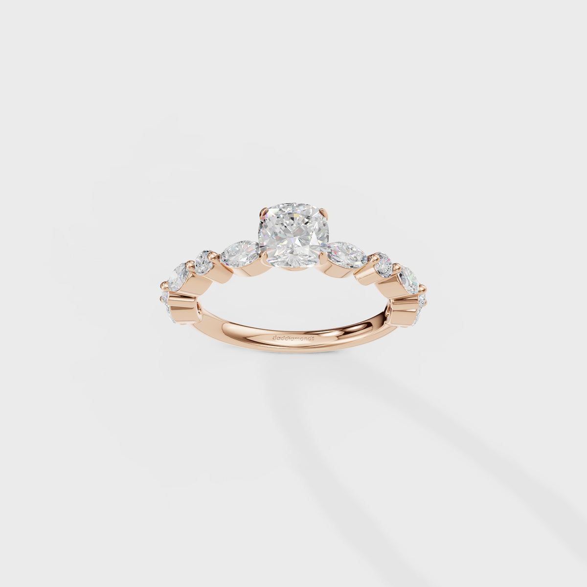 0.85ct Cushion Cut Cascade Engagement Ring