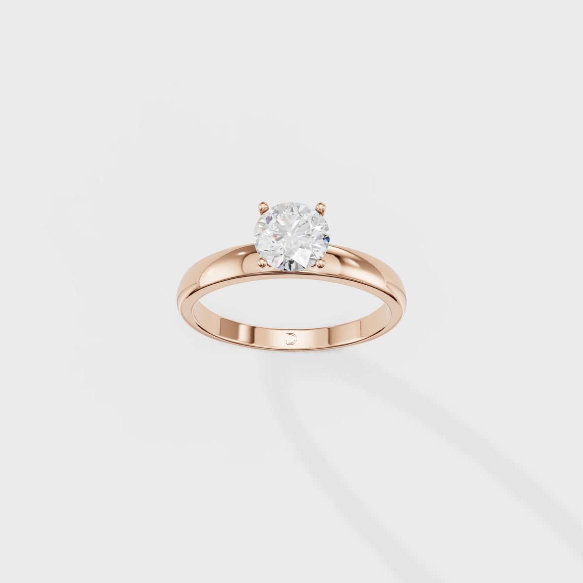 0.80ct Round Cut Cathedral Solitaire Ring