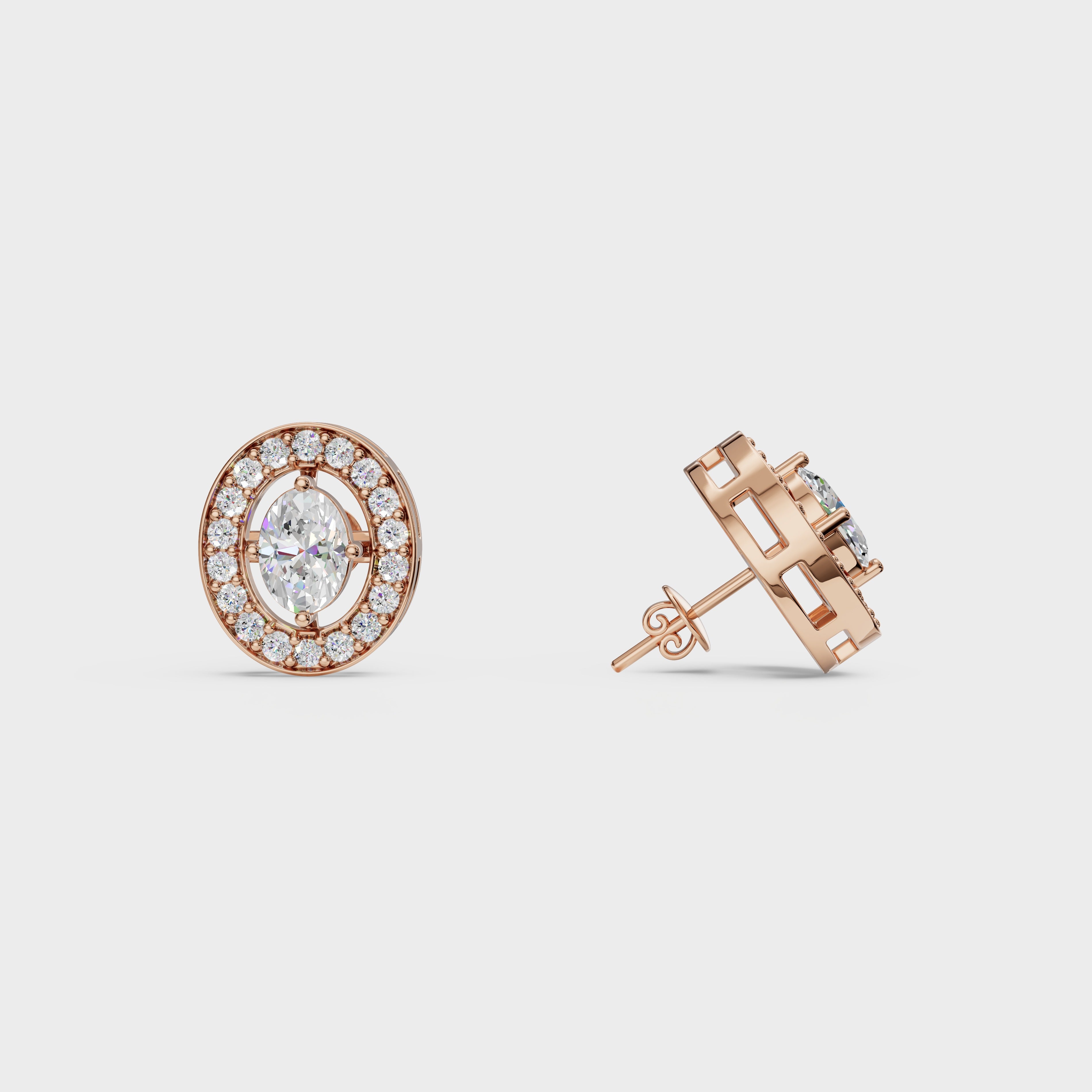 Diamond Aura Stud Earrings