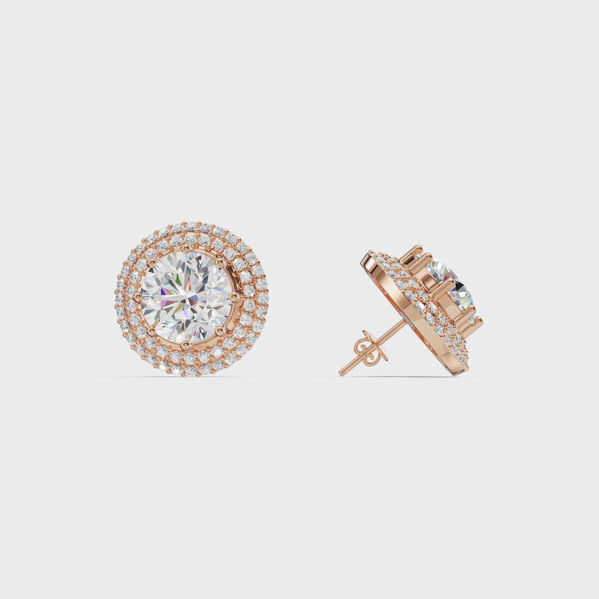 Double Halo Diamond Studs