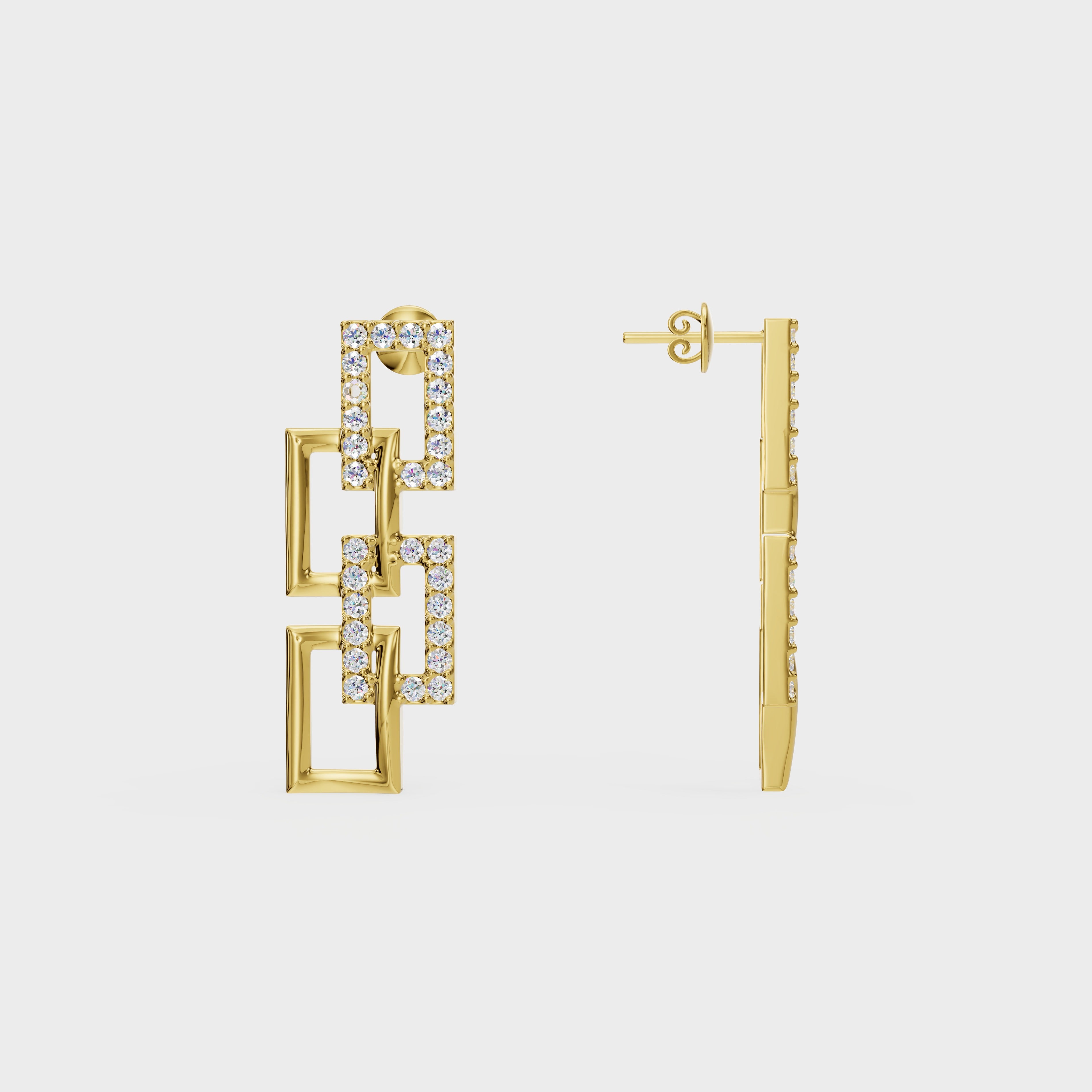 Link Diamond Drop Earrings
