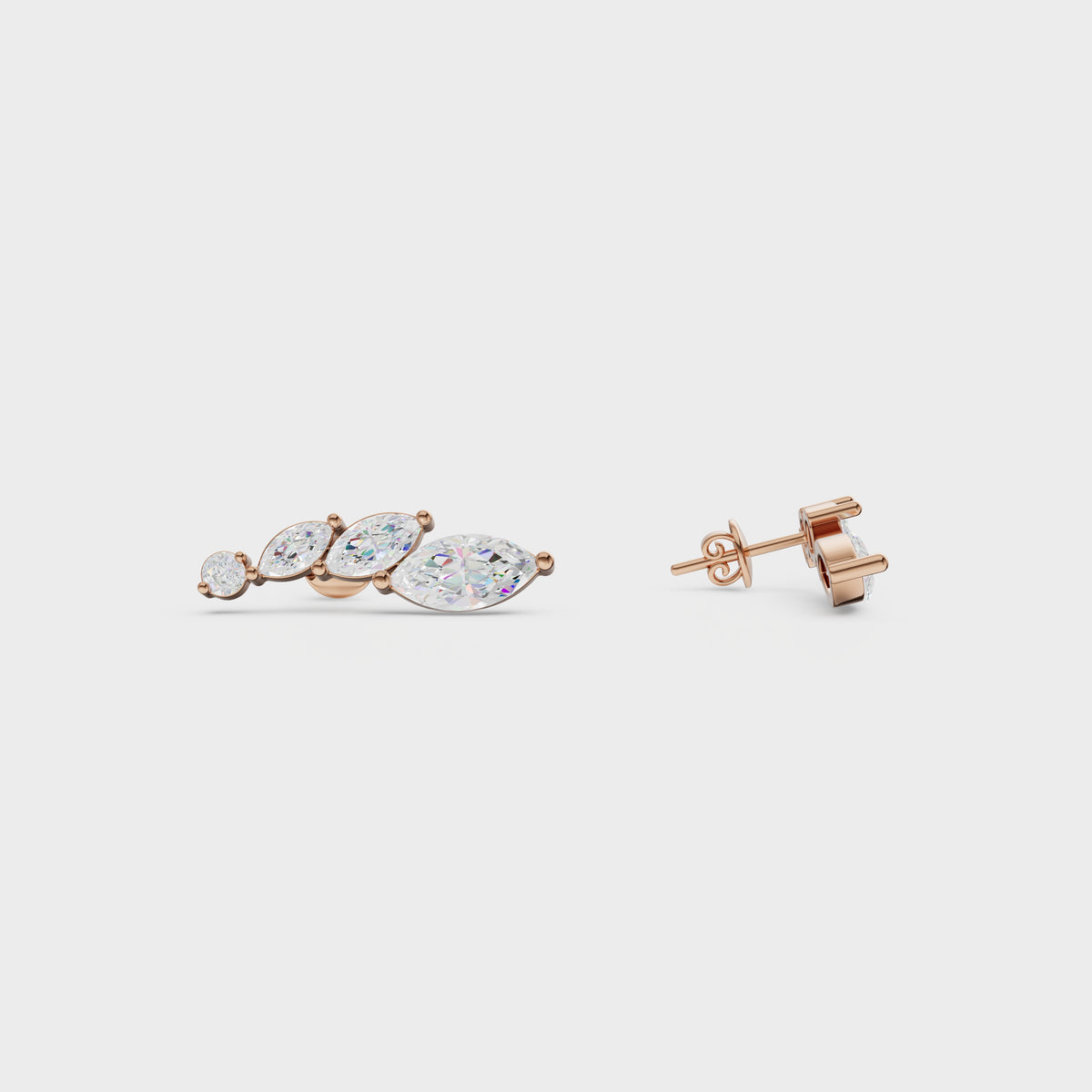 Pear Blossom Diamond Climber Earring