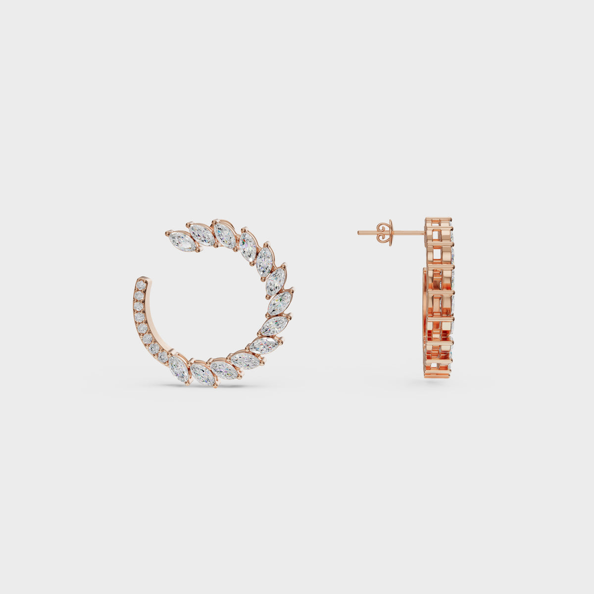 Marquise Diamond C-Hoop Earrings