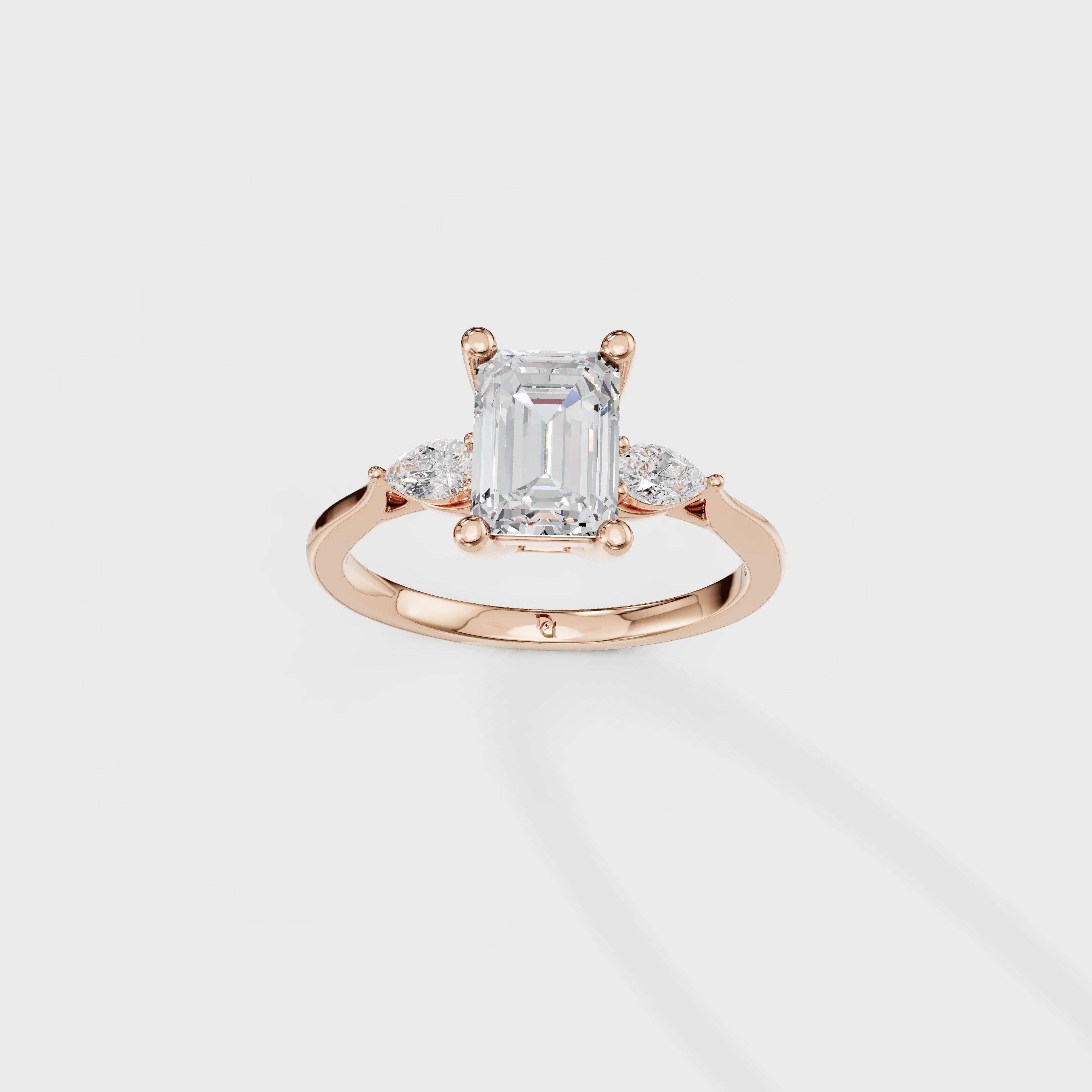 1.31ct Vintage Style Emerald & Pear Diamond Ring