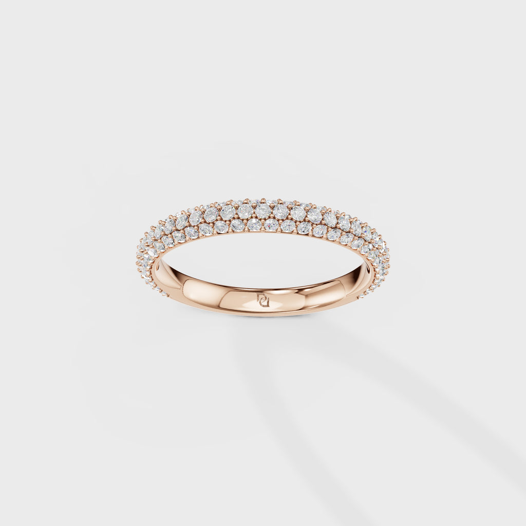 Multi-Row Pave Diamond Wedding Band