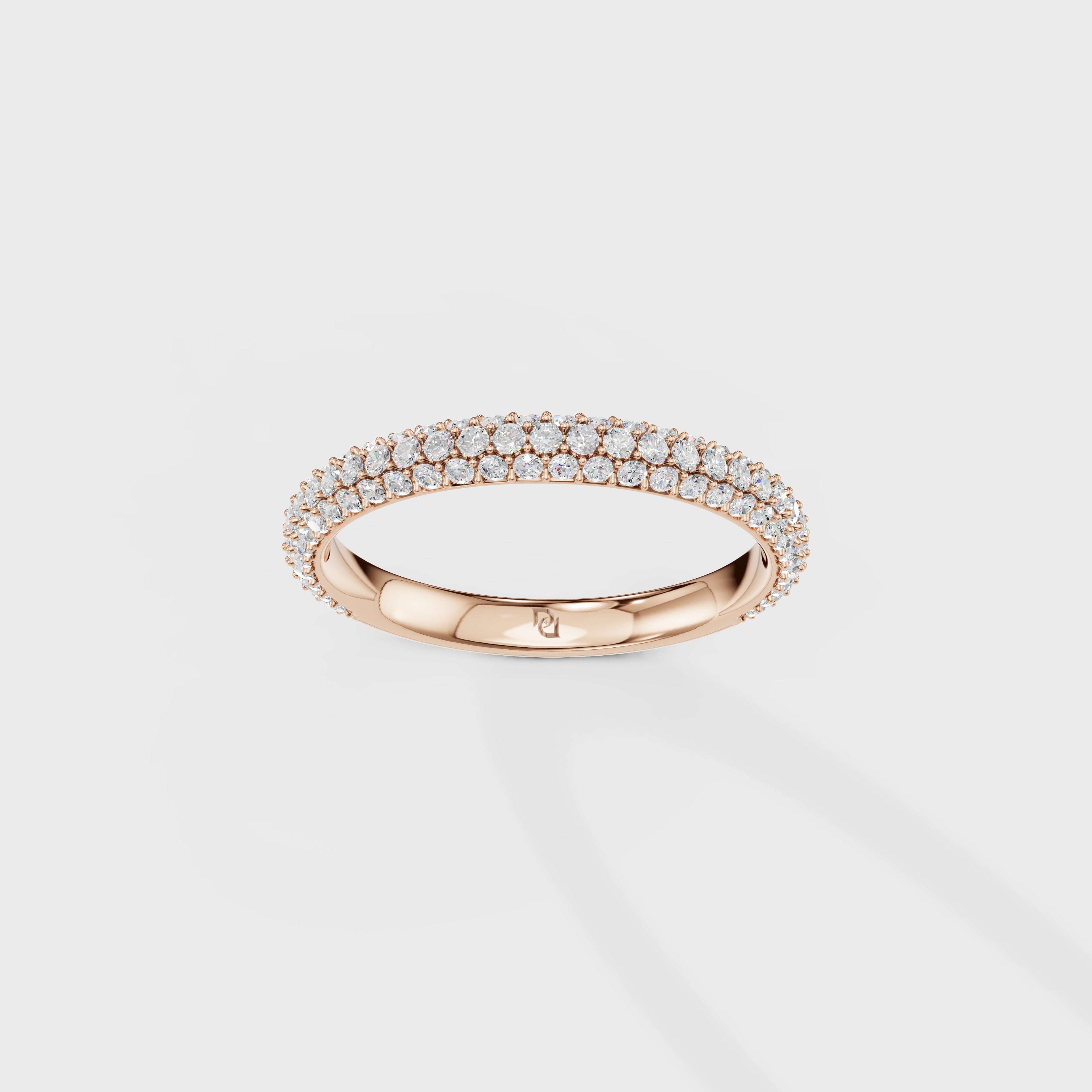 Multi-Row Pave Diamond Wedding Band