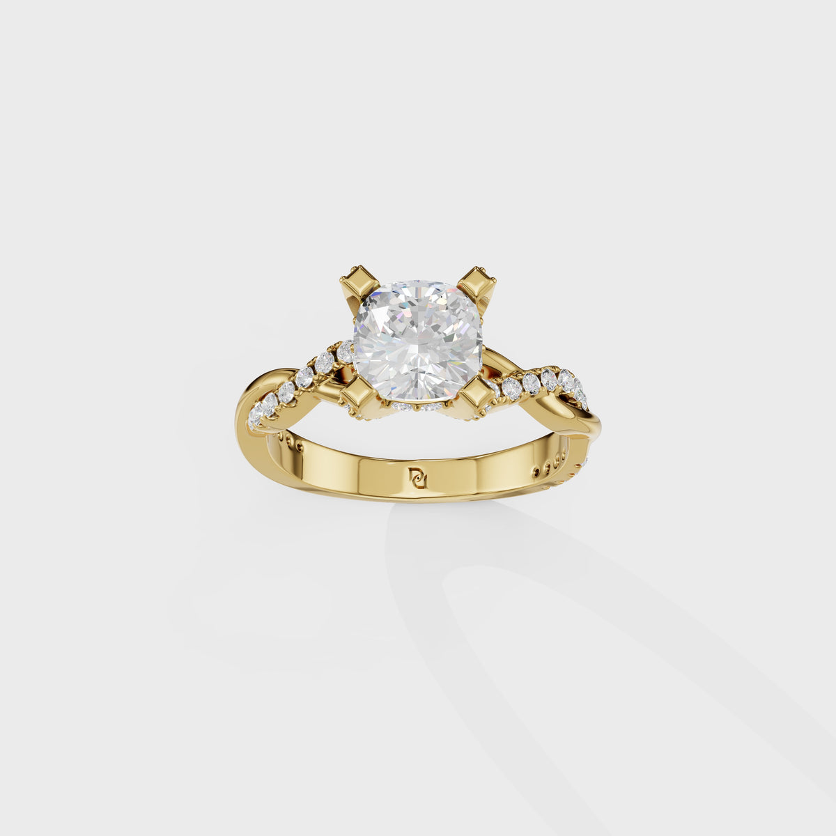 Kelly 1.25ct Cushion Cut Twist Engagement Ring