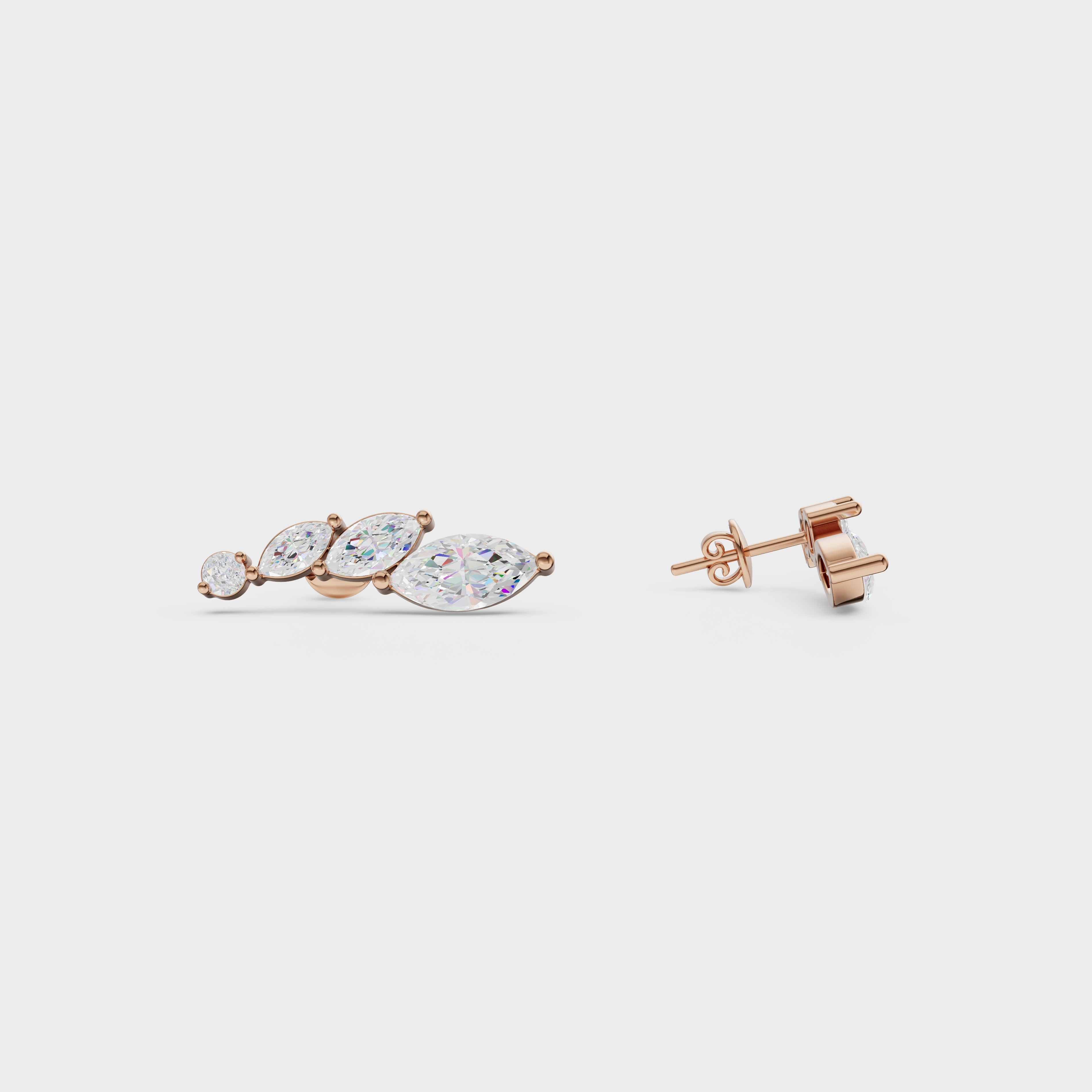 Pear Blossom Diamond Climber Earring