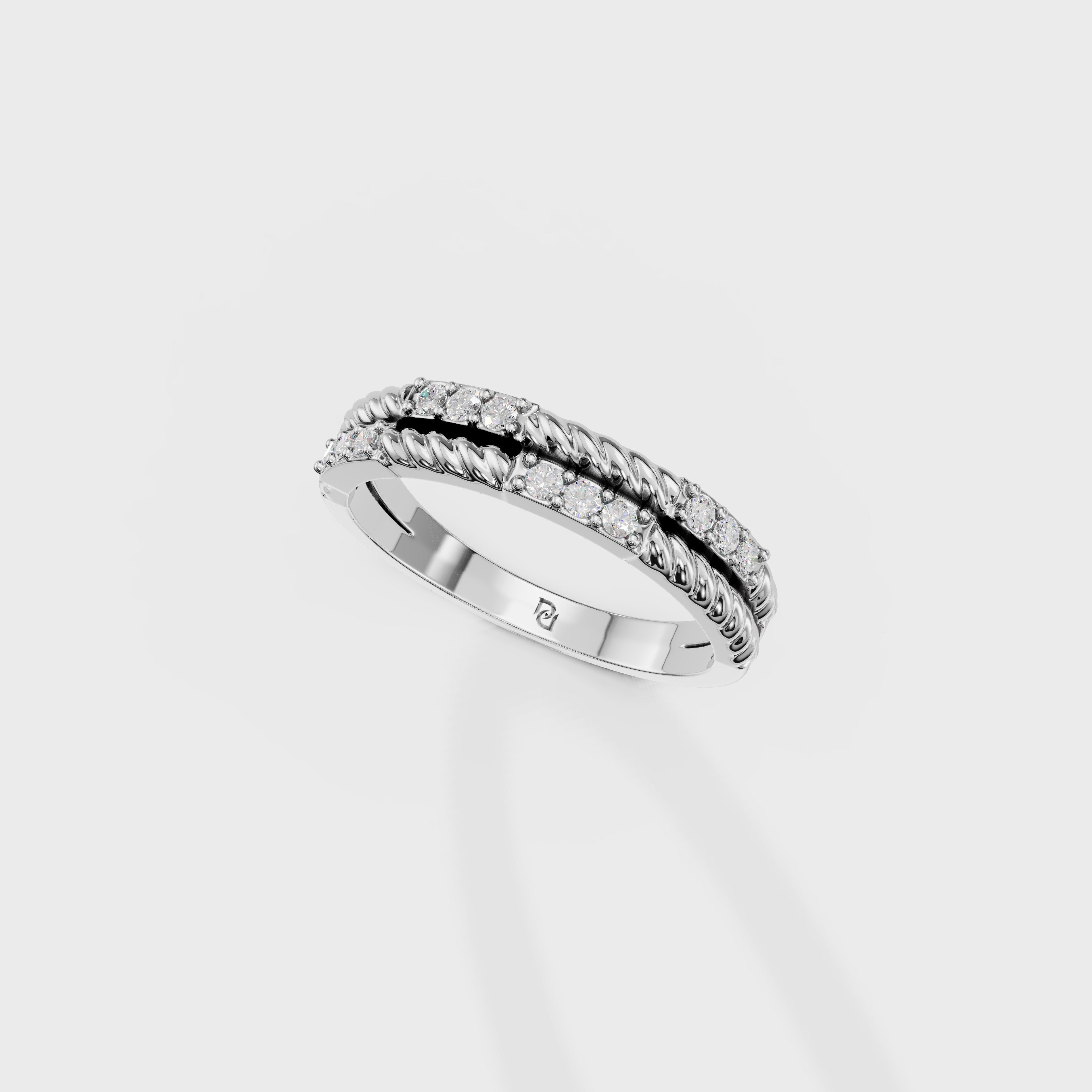 Rope Twist Diamond Ring