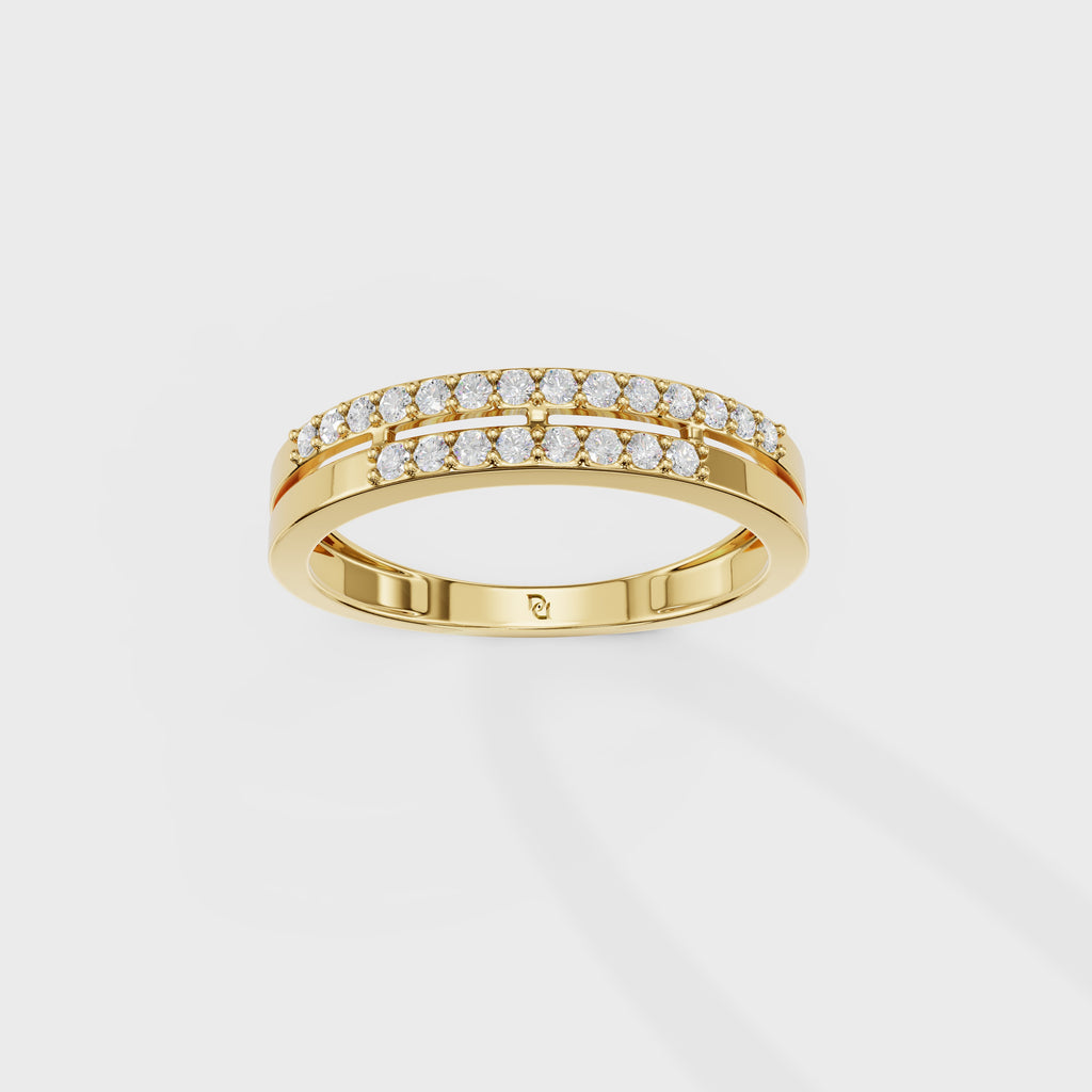 Dual Row Diamond Stacking Ring