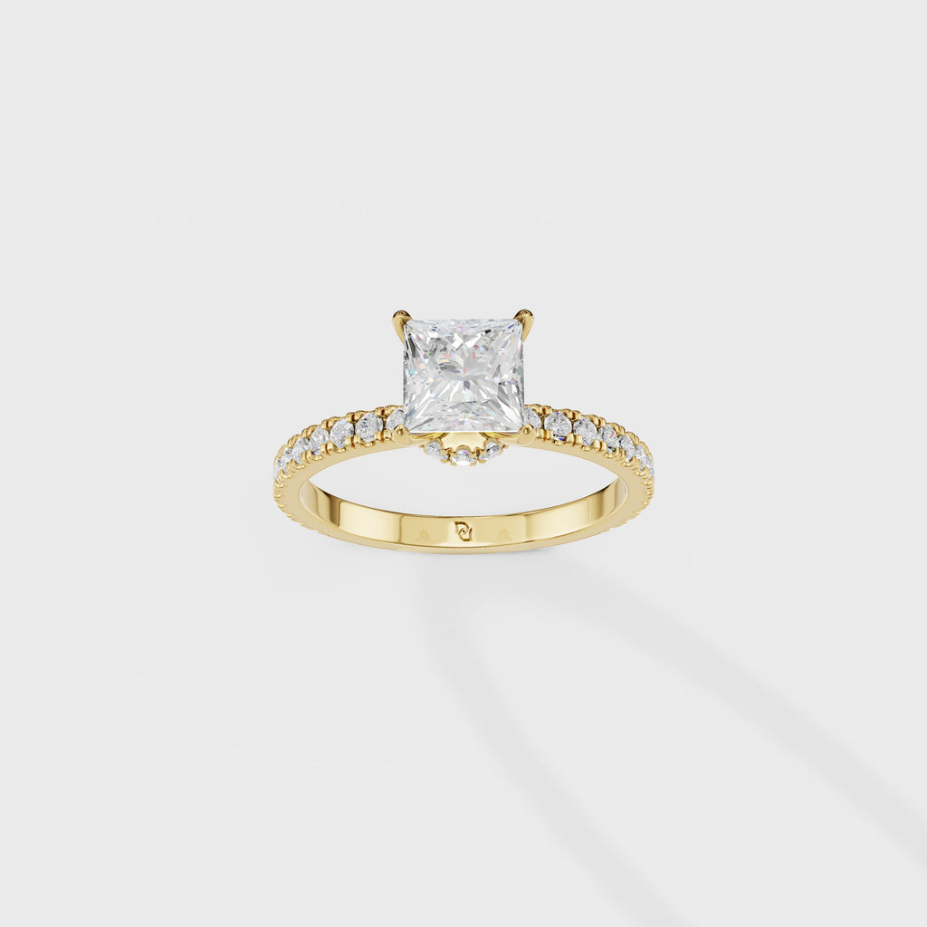 Cathedral Princess Cut Diamond Ring