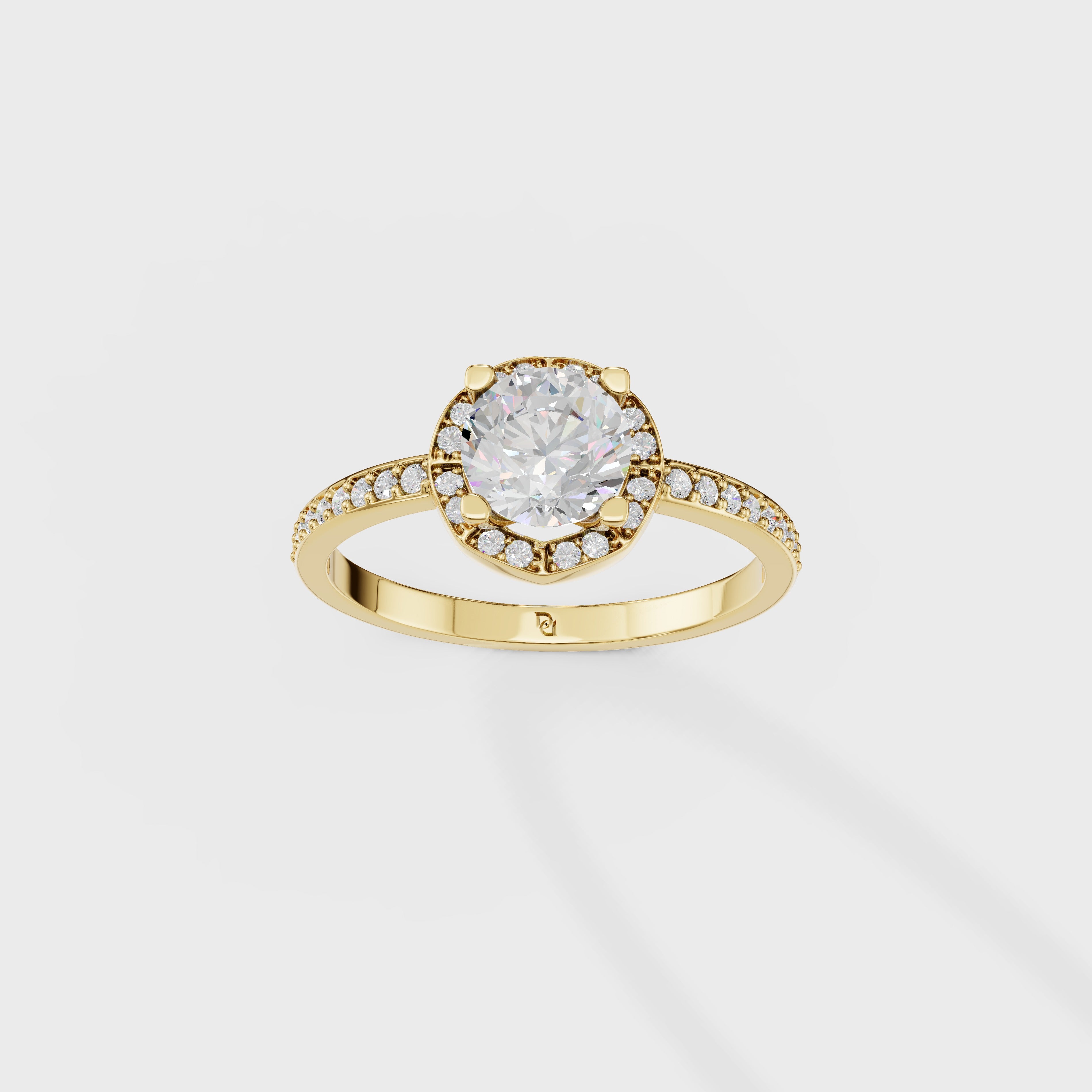 Round Cut Engagement Ring with Channel Set Band