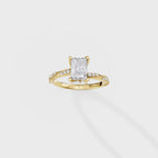 Elegant Radiant Cathedral Style Ring