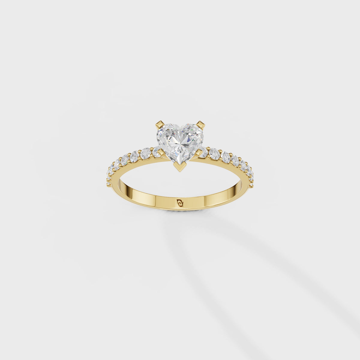 0.70ct Heart Cut Solitaire Diamond Ring
