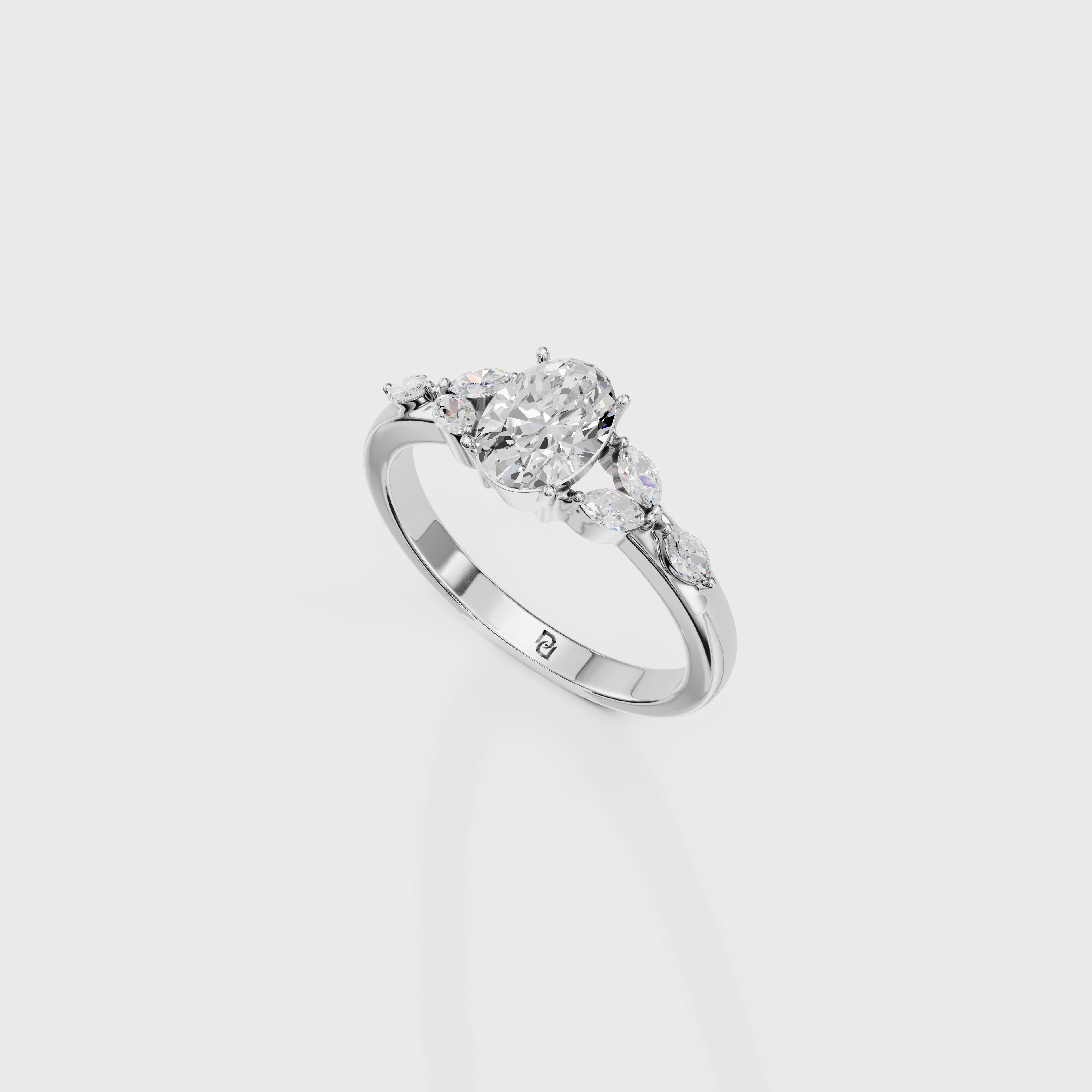 Petal Whisper Oval Ring