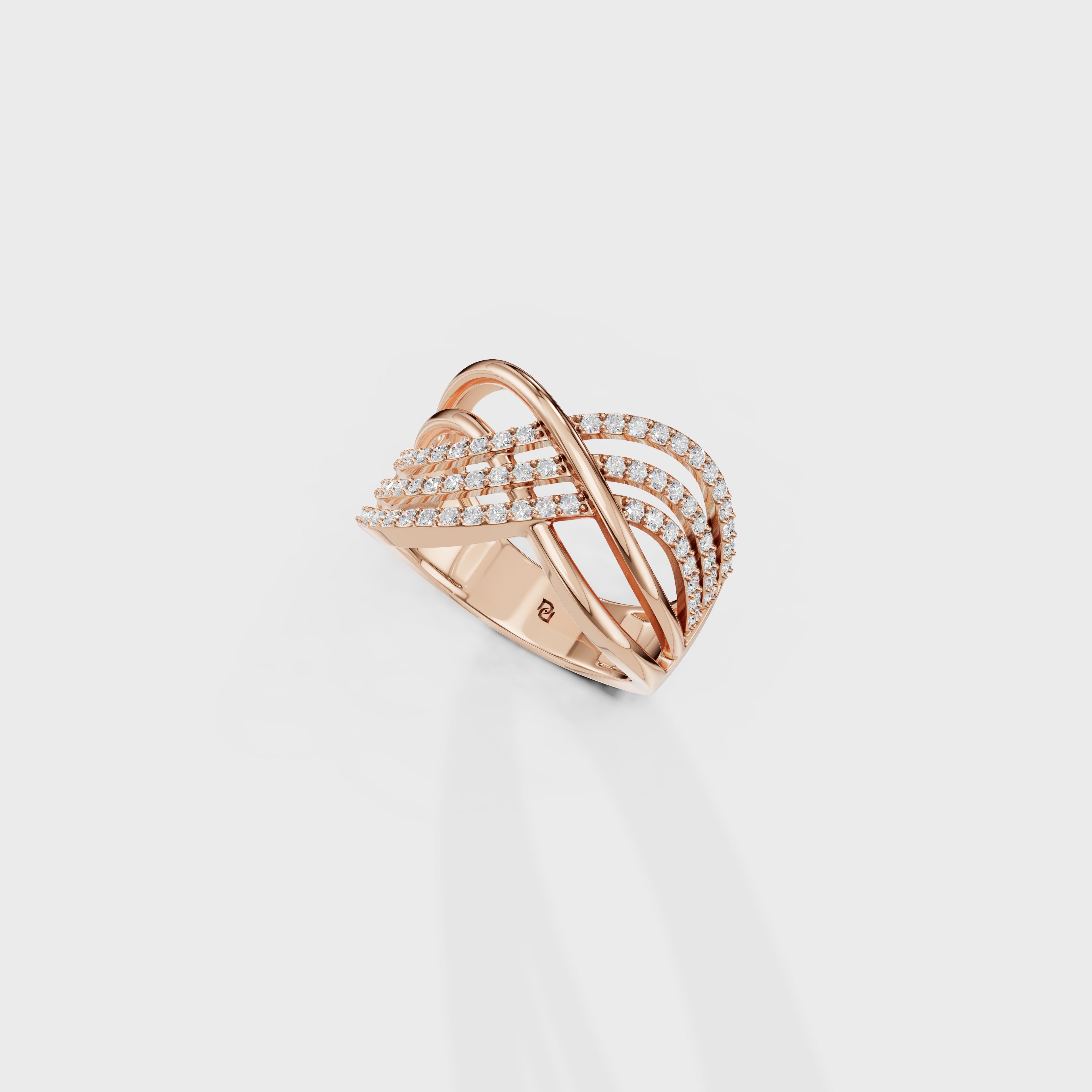Modern Multi-Strand Diamond Ring