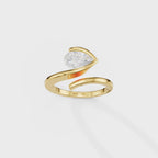 Curved Bypass Pear Ring