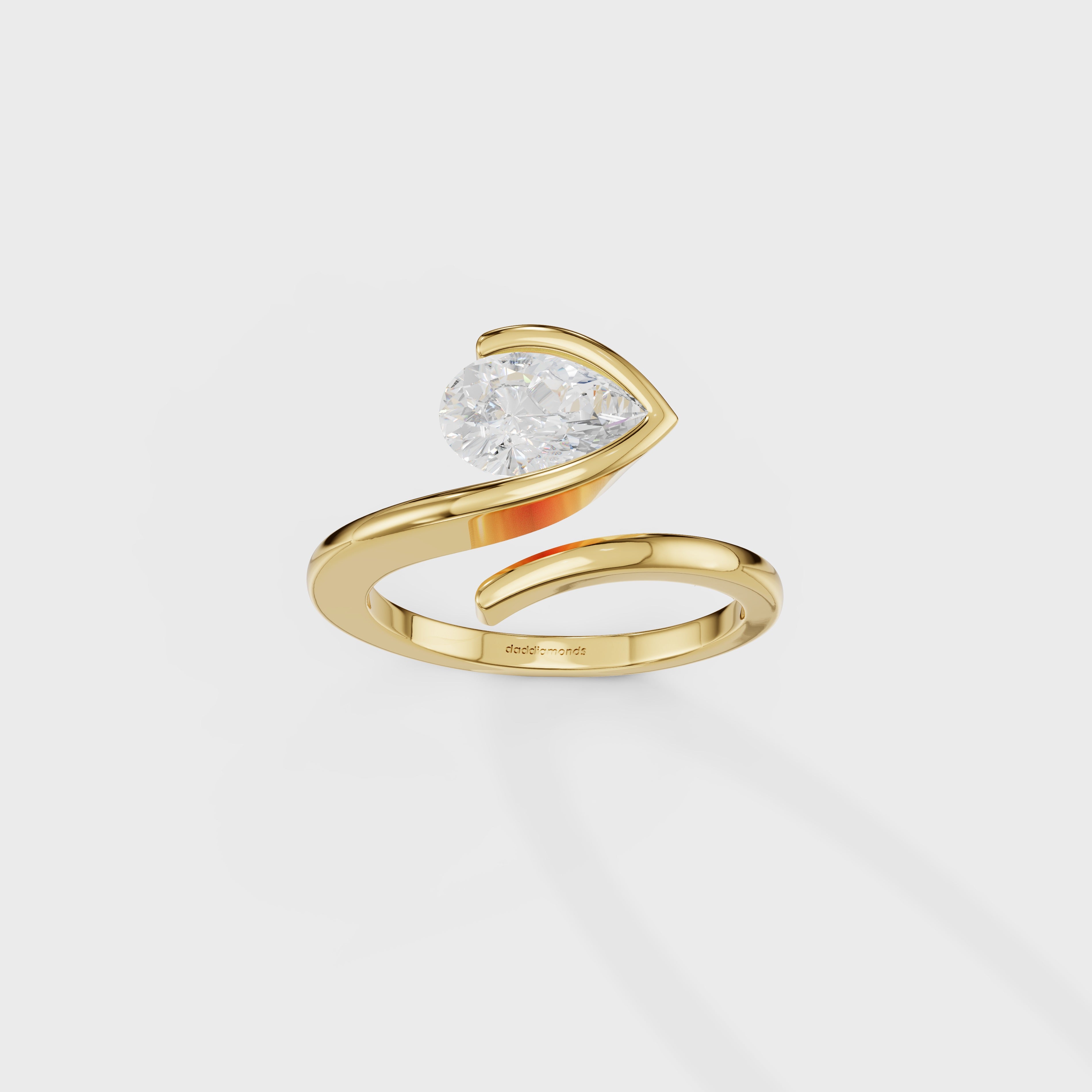 Curved Bypass Pear Ring