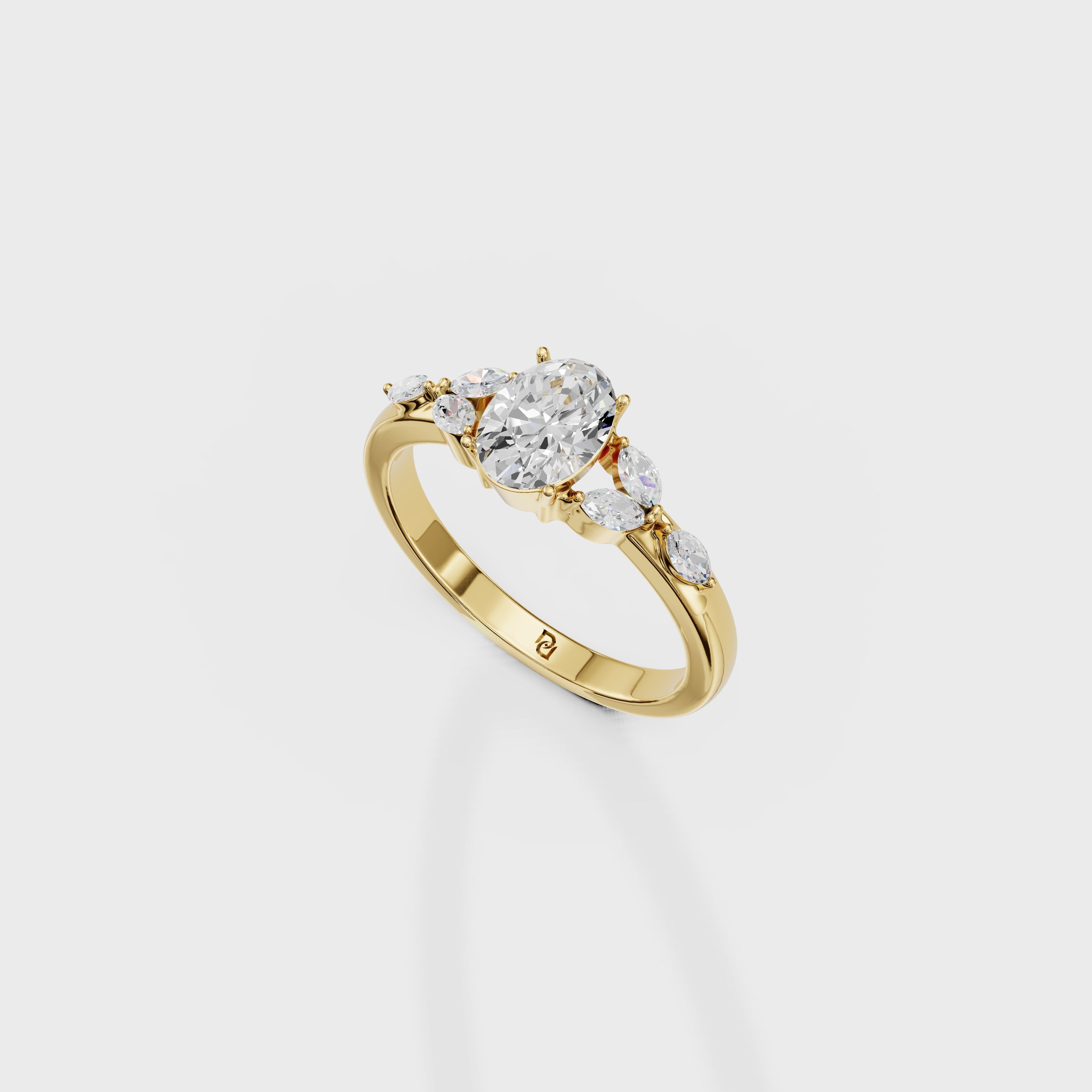Petal Whisper Oval Ring