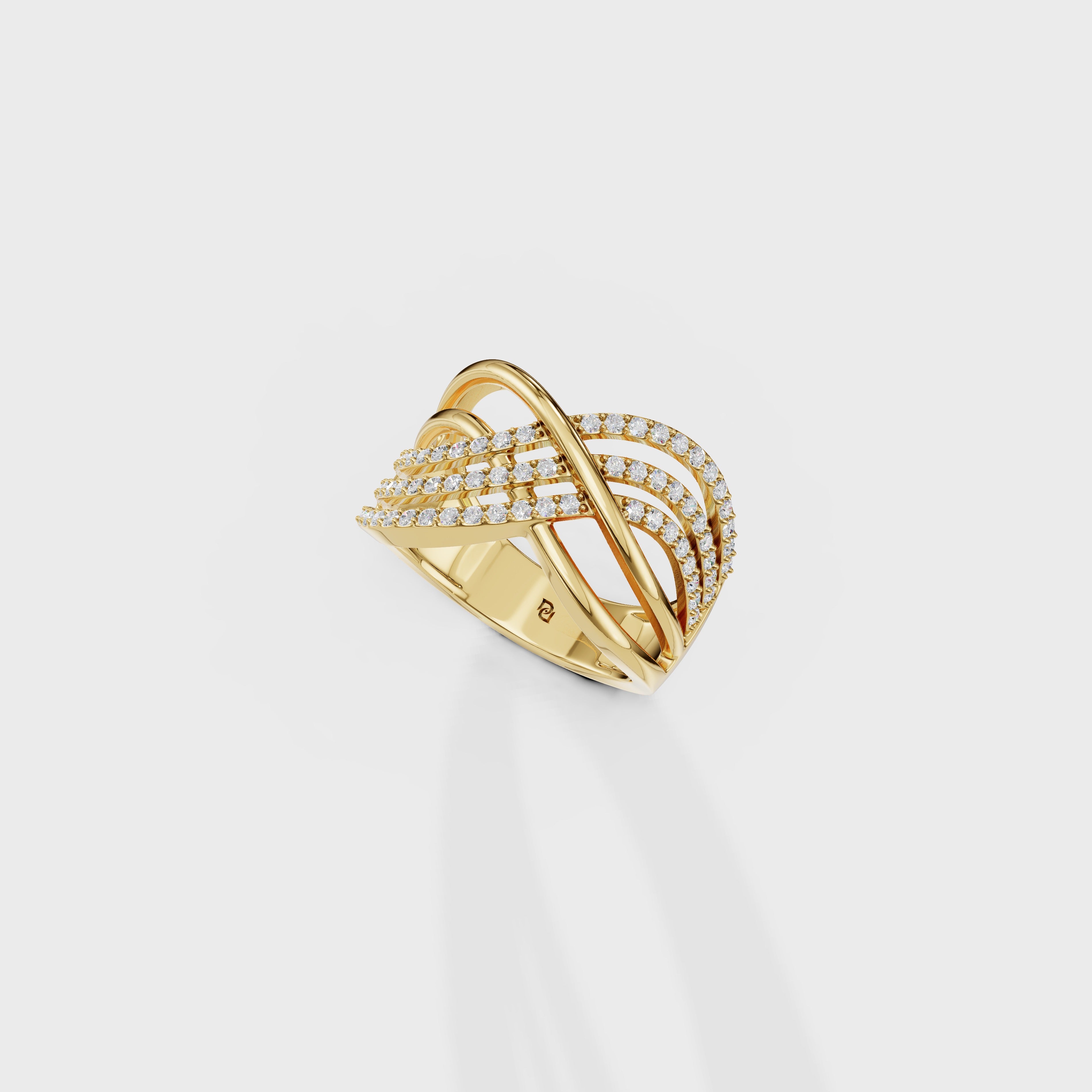 Modern Multi-Strand Diamond Ring