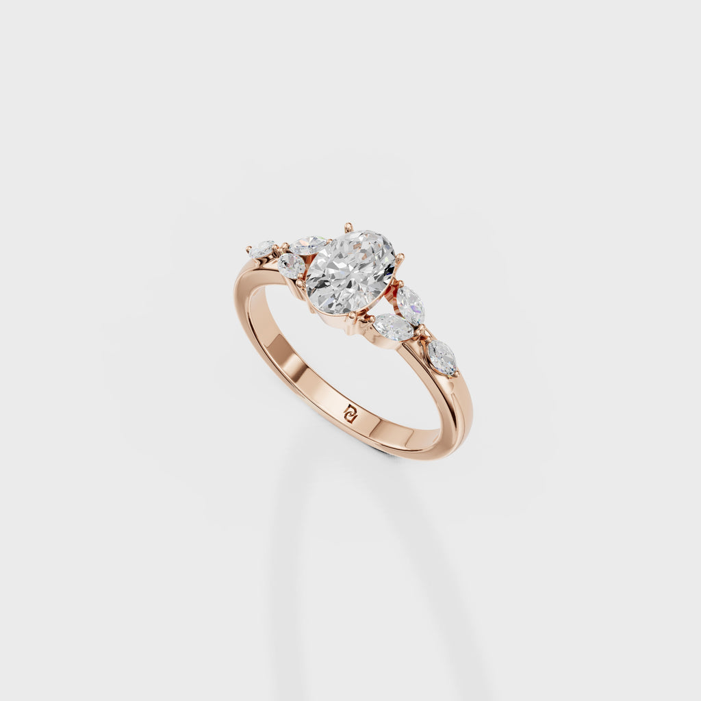 Petal Whisper Oval Ring