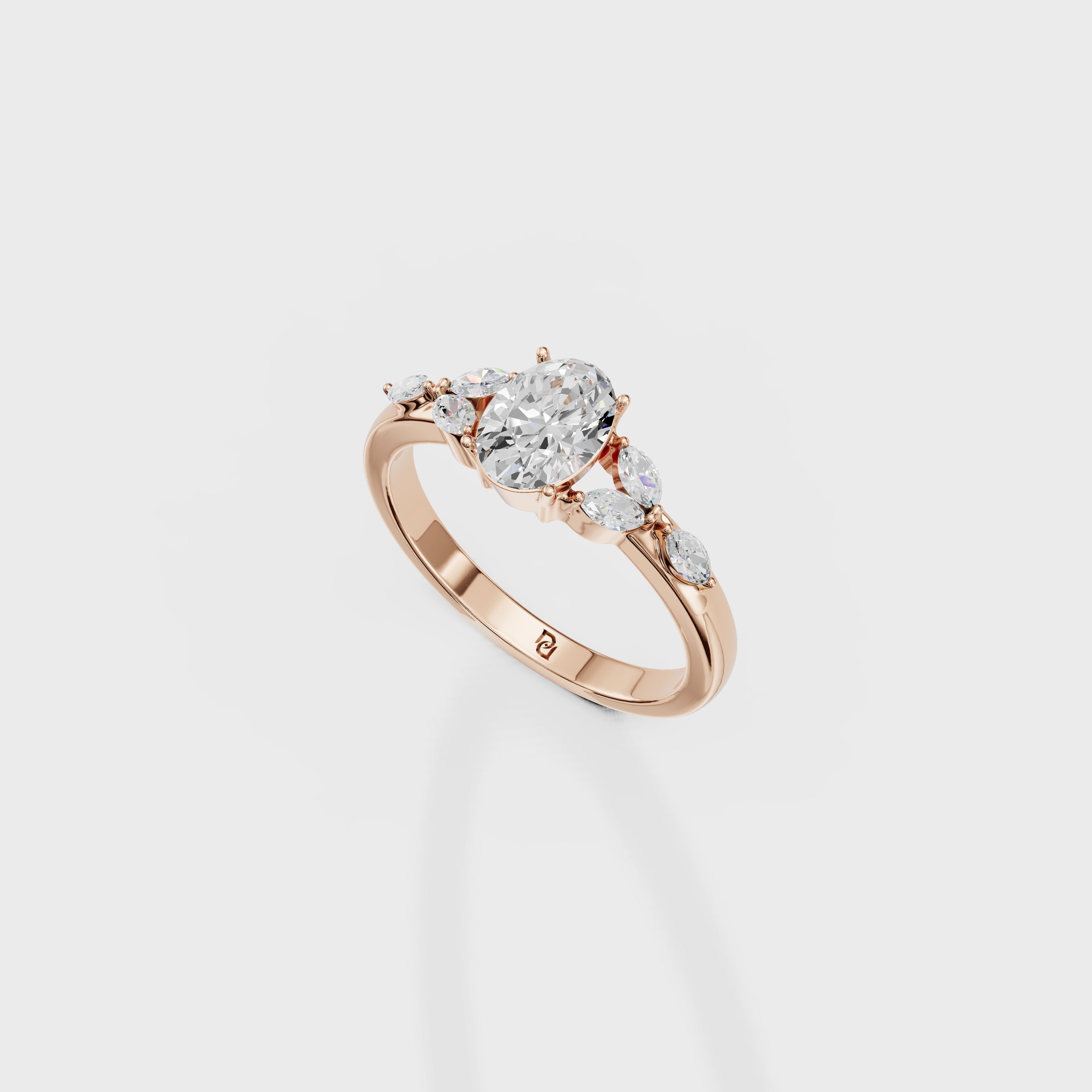 Petal Whisper Oval Ring