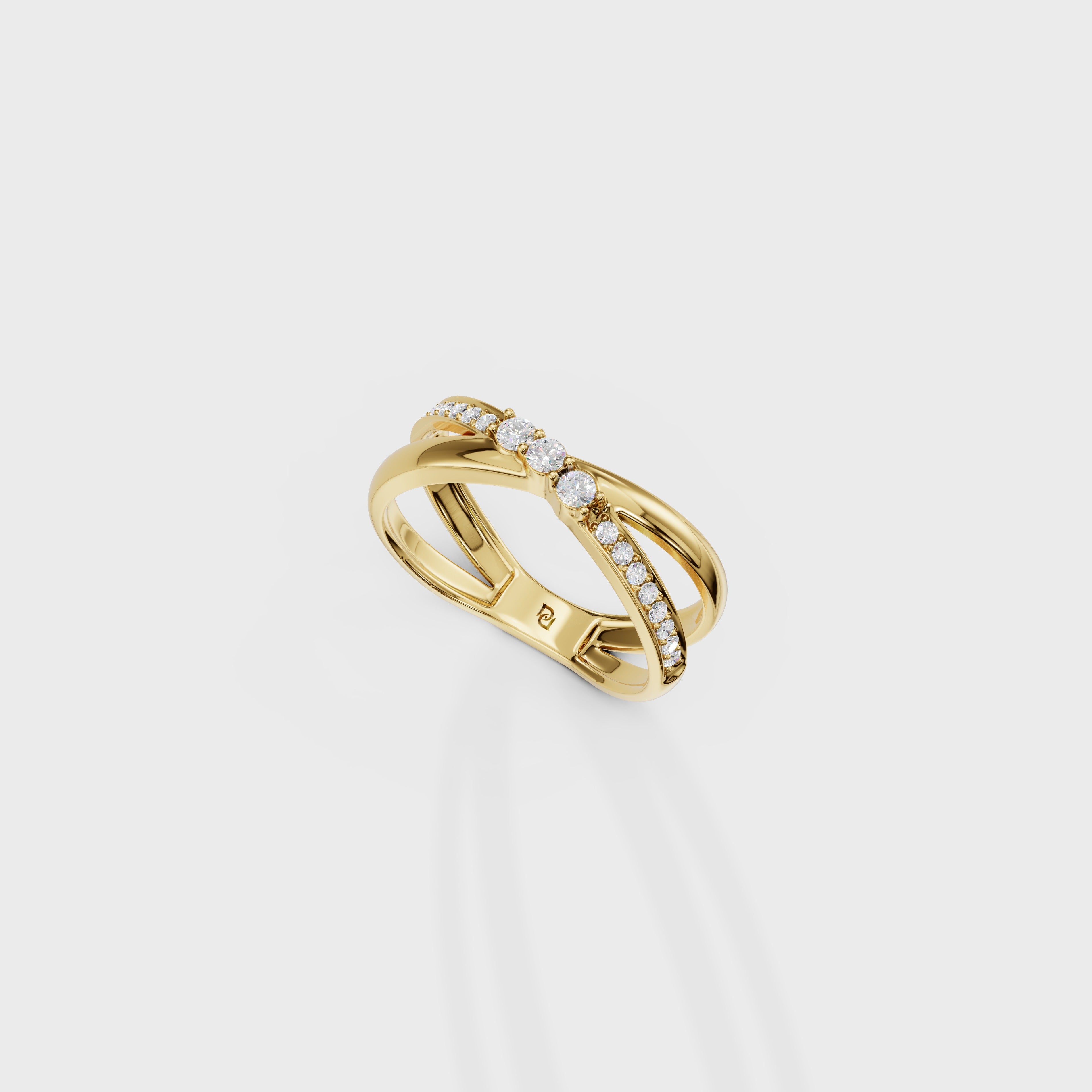 Dual Band Diamond Rose Gold Ring