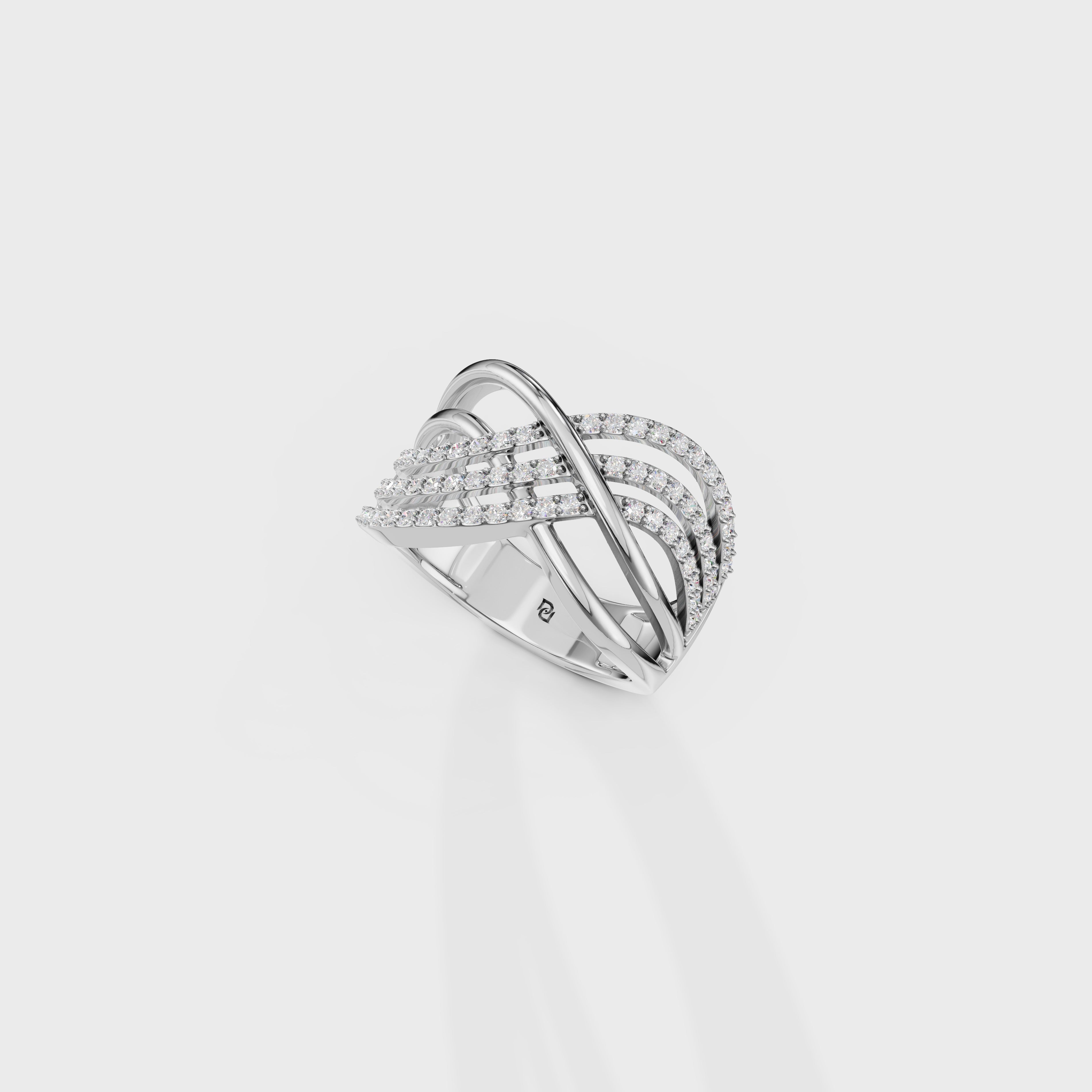 Modern Multi-Strand Diamond Ring