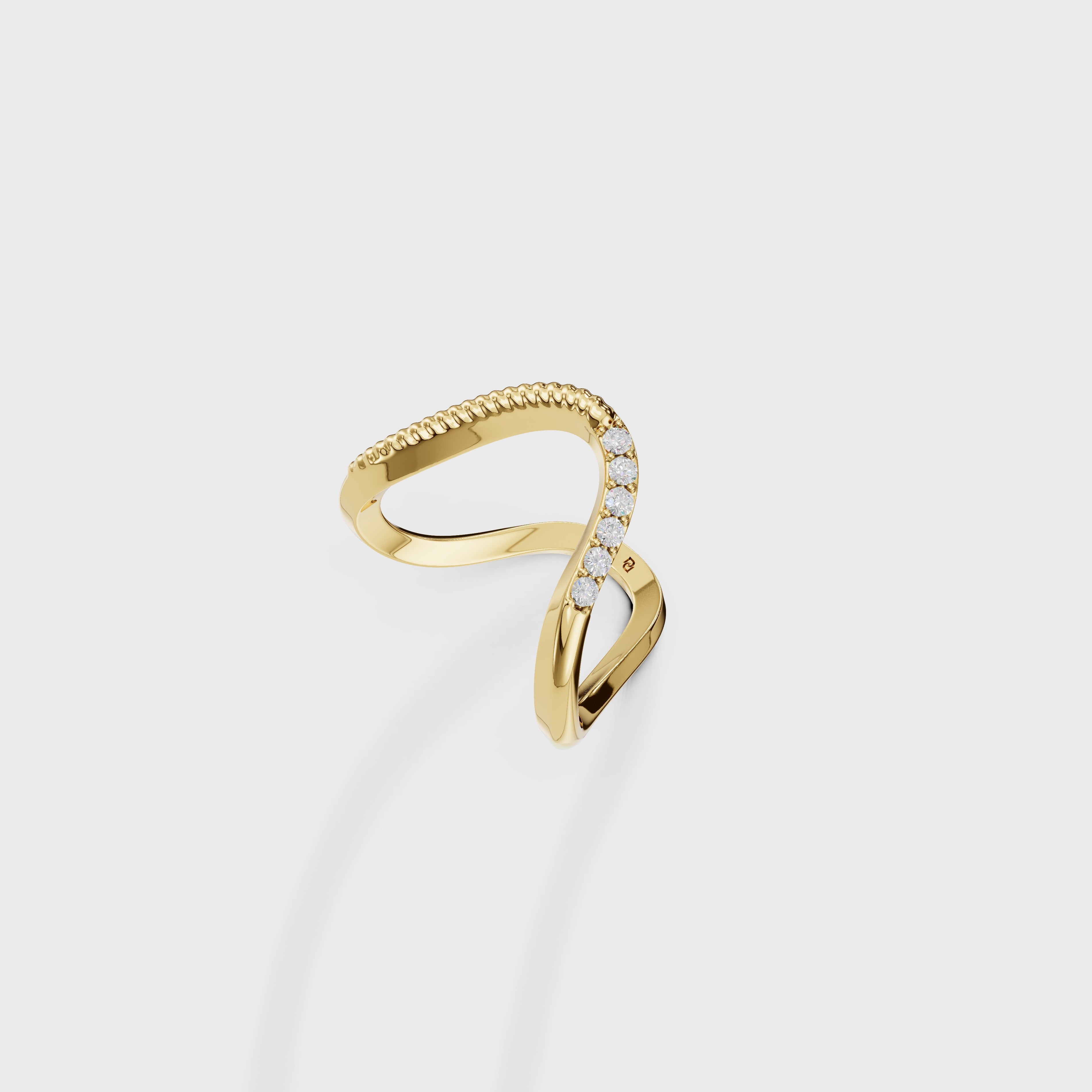 Curved Round Diamond Band