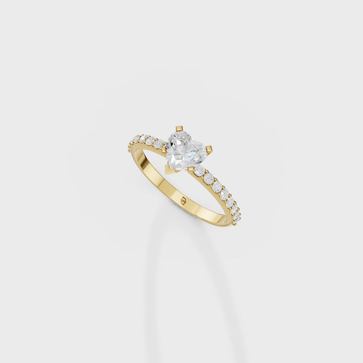 0.70ct Heart Cut Solitaire Diamond Ring